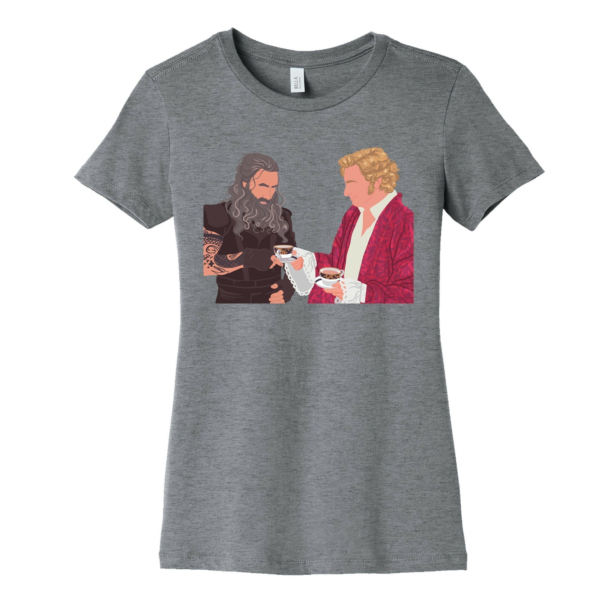 Blackbeard and Stede Bonnet Women's Cotton Tee Hoodie, Sweatshirt | PureTeeCo.com (Image 1)
