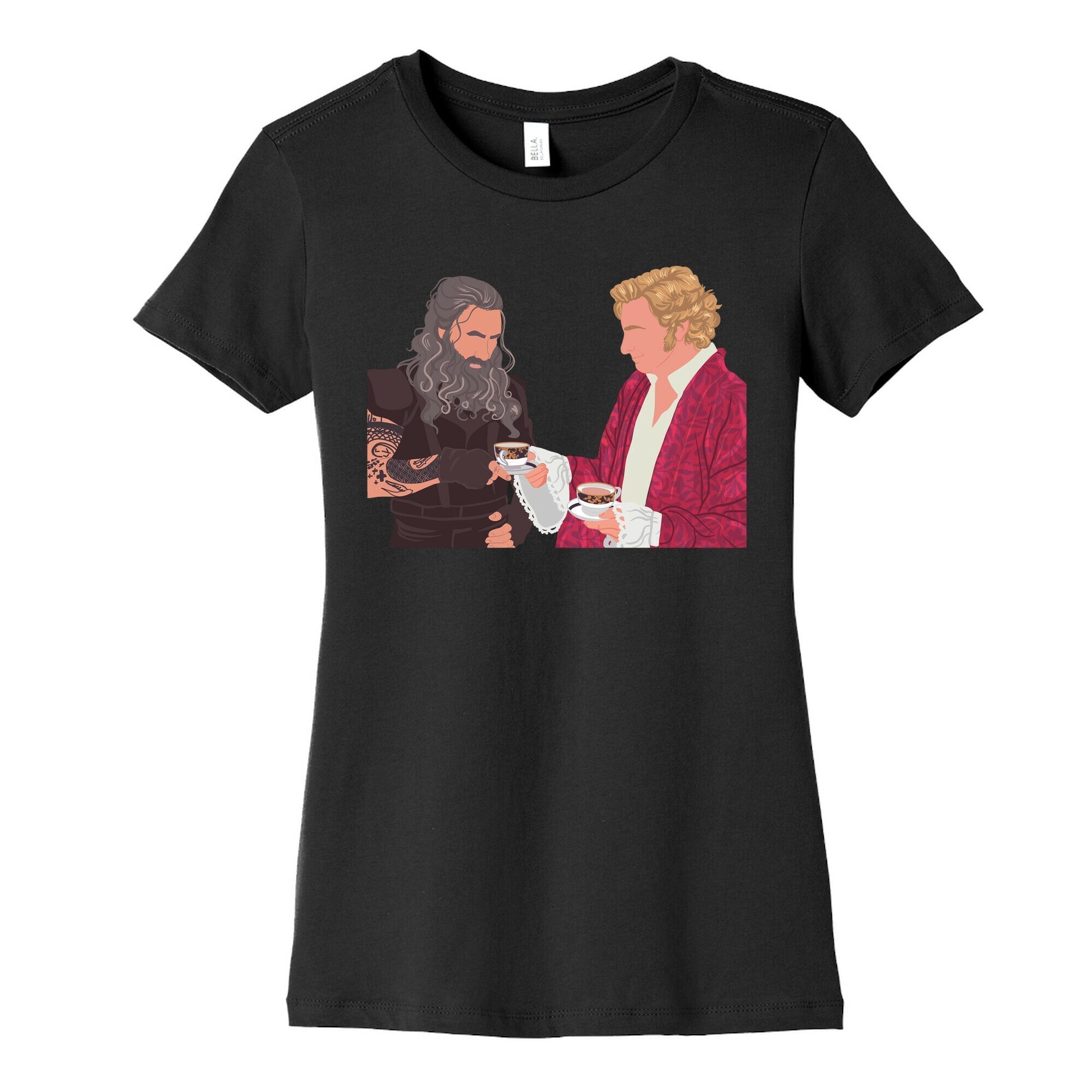 Blackbeard and Stede Bonnet Women's Cotton Tee Hoodie, Sweatshirt | PureTeeCo.com (Image 2)