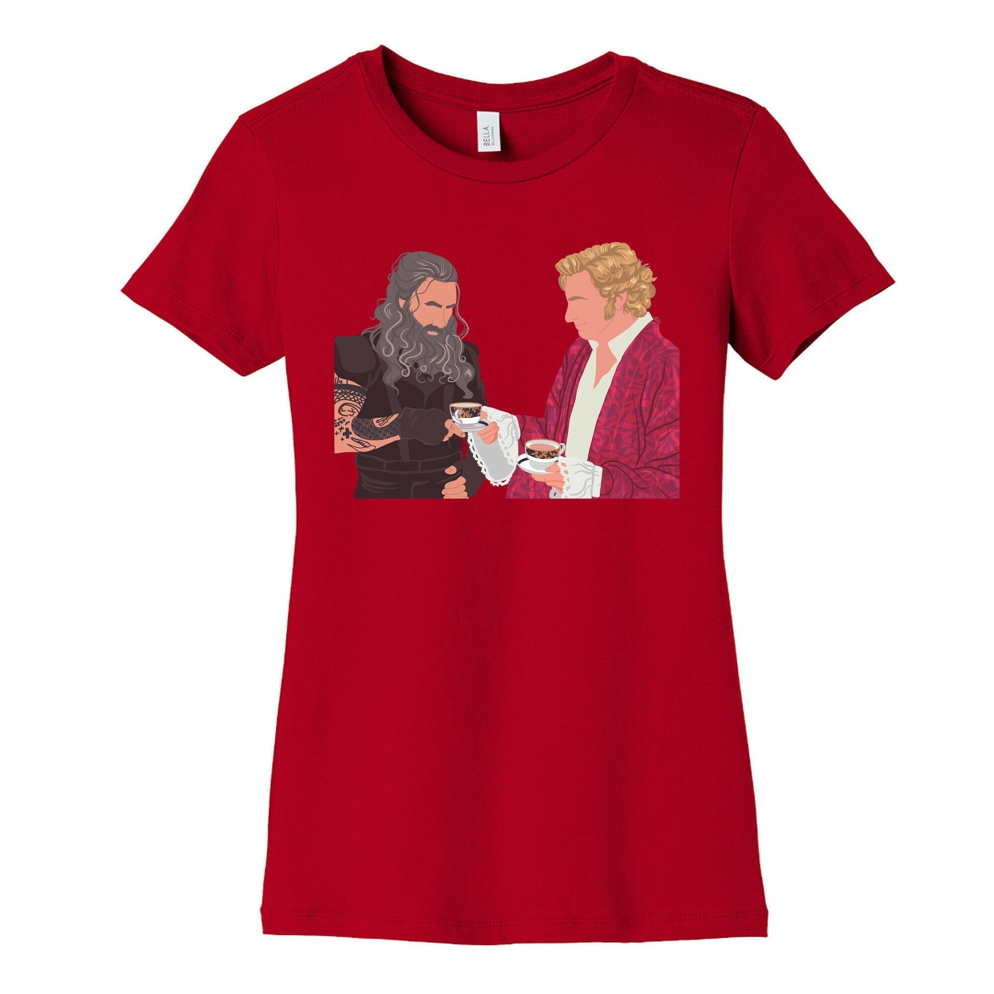 Blackbeard and Stede Bonnet Women's Cotton Tee Hoodie, Sweatshirt | PureTeeCo.com (Image 3)