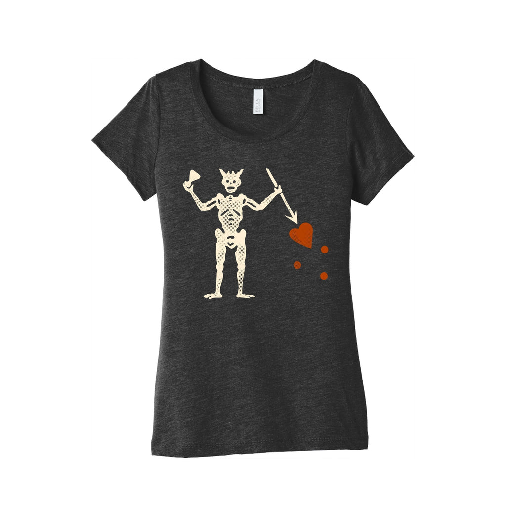 Blackbeard Flag  Women's Triblend Tee Hoodie, Sweatshirt | PureTeeCo.com (Image 2)
