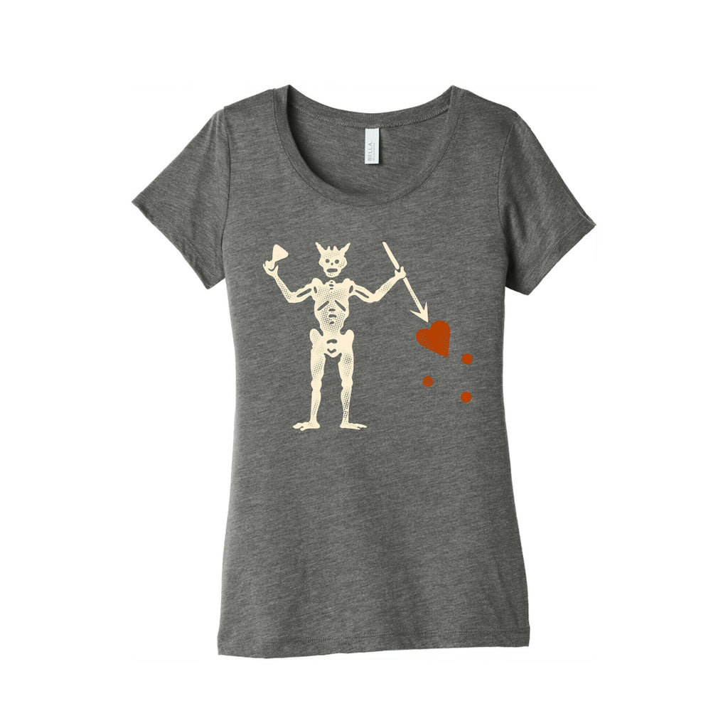 Blackbeard Flag  Women's Triblend Tee Hoodie, Sweatshirt | PureTeeCo.com (Image 1)