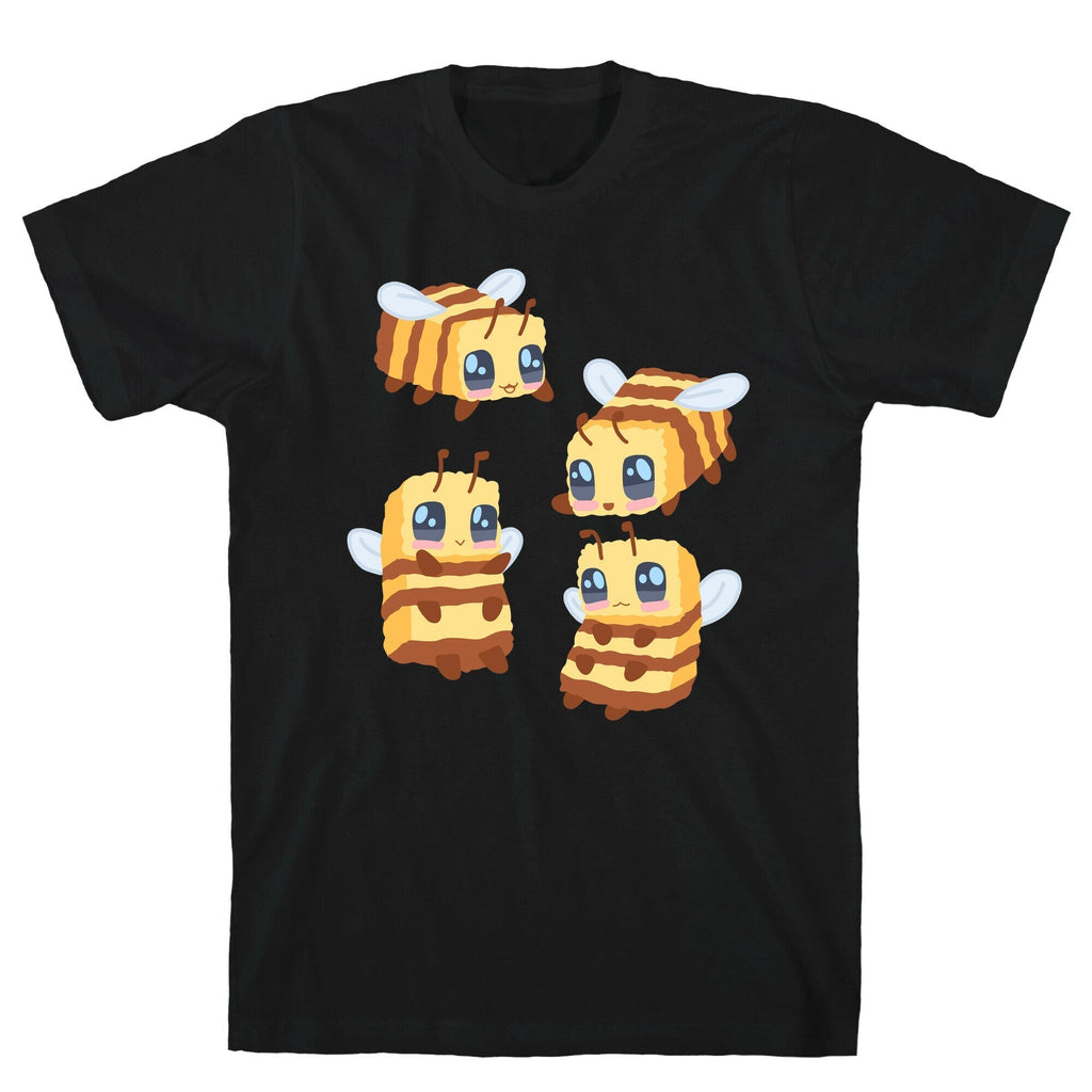 Cute Cubic Bee Pattern T-Shirt Hoodie, Sweatshirt | PureTeeCo.com (Image 1)