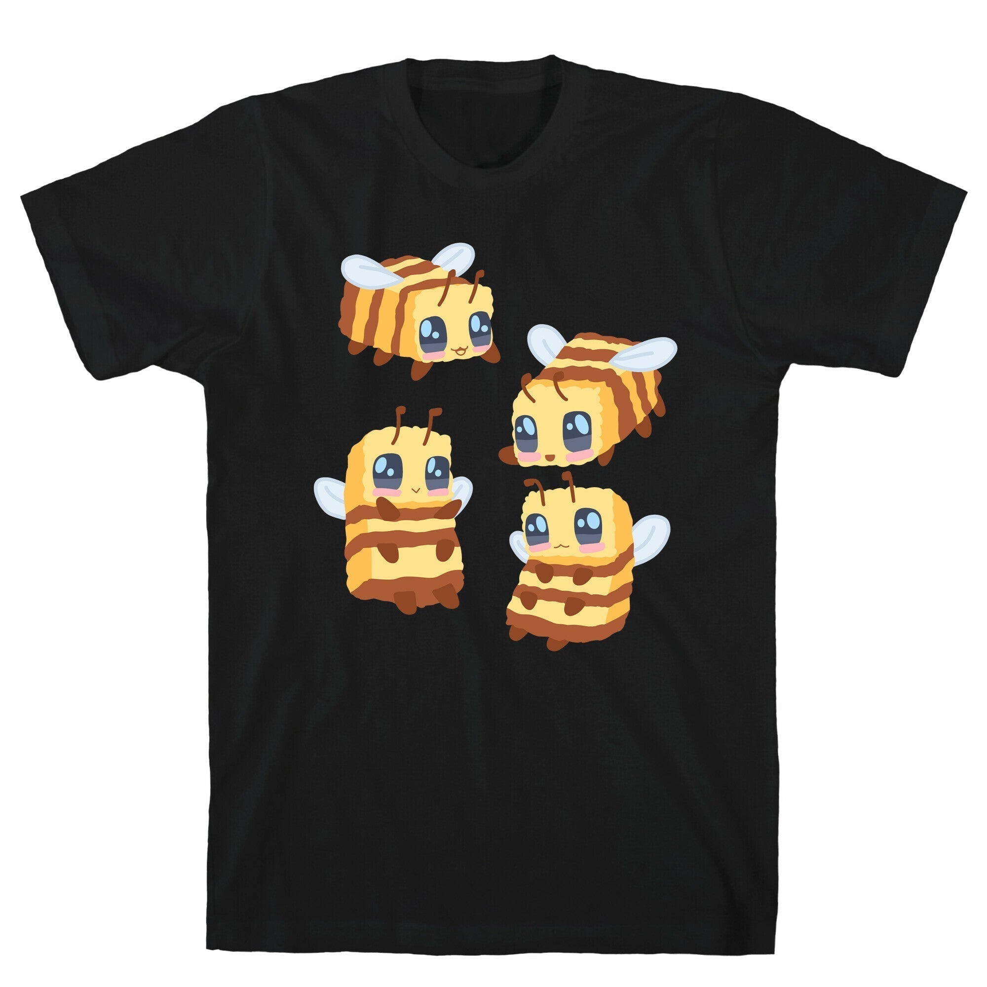 Cute Cubic Bee Pattern T-Shirt Hoodie, Sweatshirt | PureTeeCo.com (Image 1)