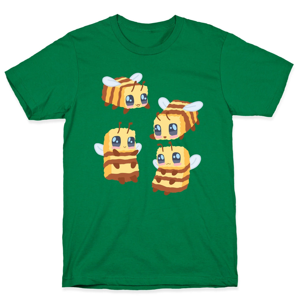 Cute Cubic Bee Pattern T-Shirt Hoodie, Sweatshirt | PureTeeCo.com (Image 3)