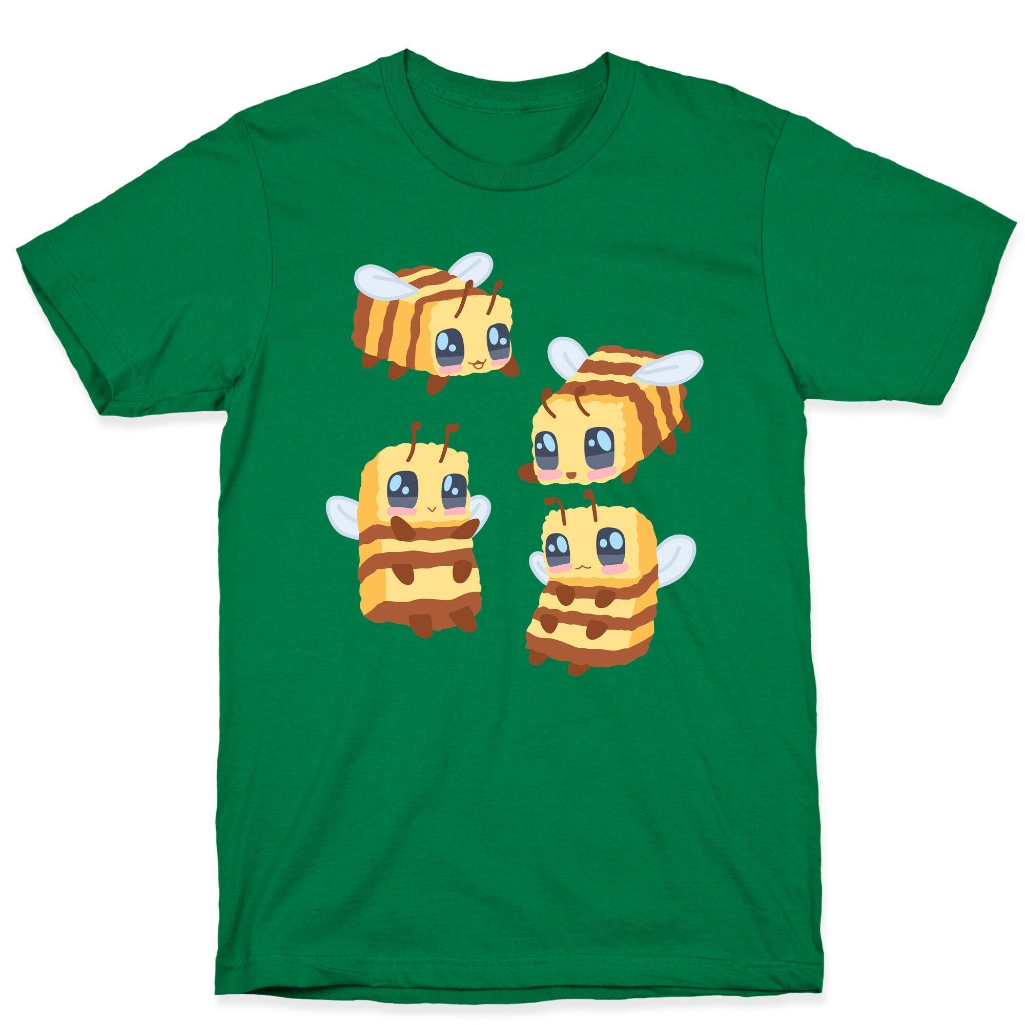 Cute Cubic Bee Pattern T-Shirt Hoodie, Sweatshirt | PureTeeCo.com (Image 3)
