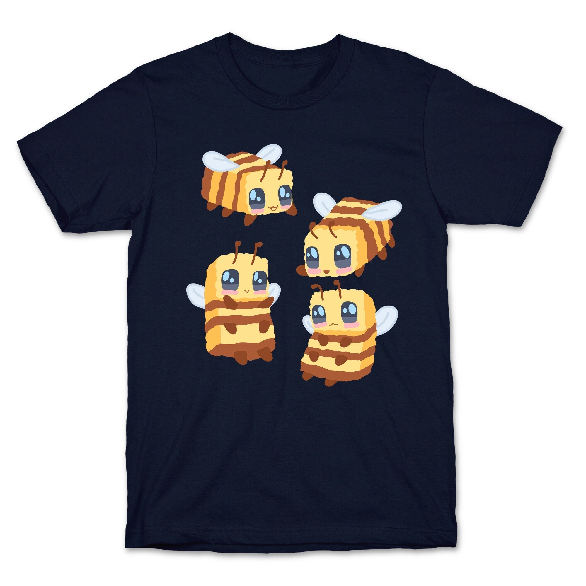 Cute Cubic Bee Pattern T-Shirt Hoodie, Sweatshirt | PureTeeCo.com (Image 4)