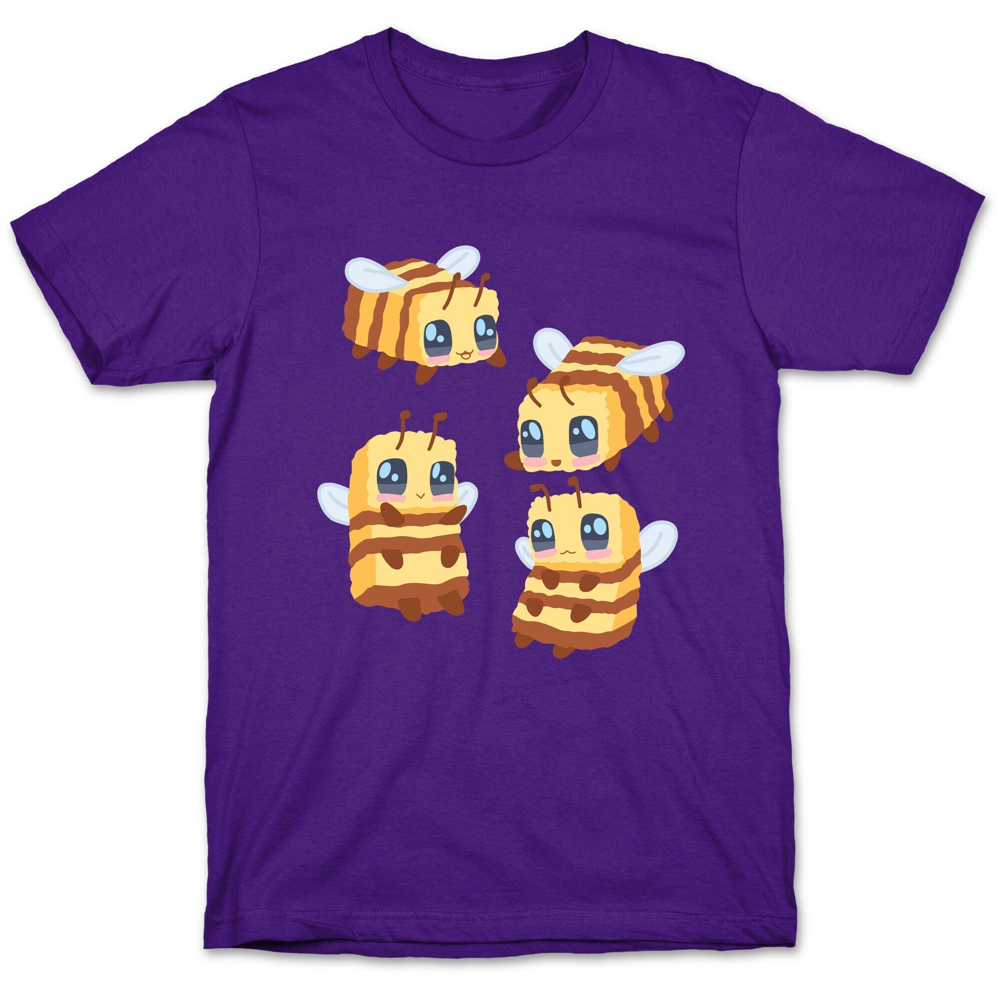 Cute Cubic Bee Pattern T-Shirt Hoodie, Sweatshirt | PureTeeCo.com (Image 5)