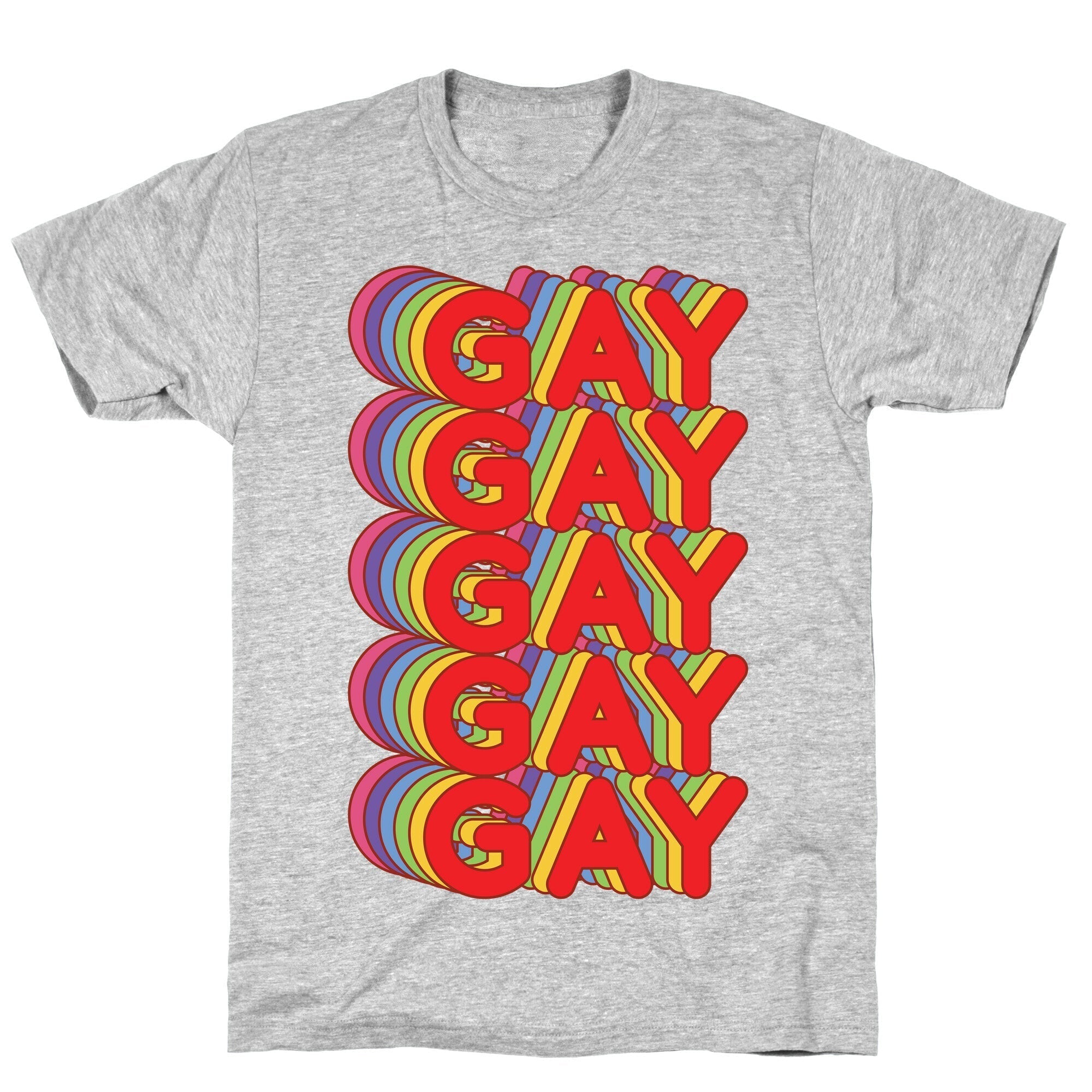 Gay Retro Rainbow T-Shirt Hoodie, Sweatshirt | PureTeeCo.com (Image 2)