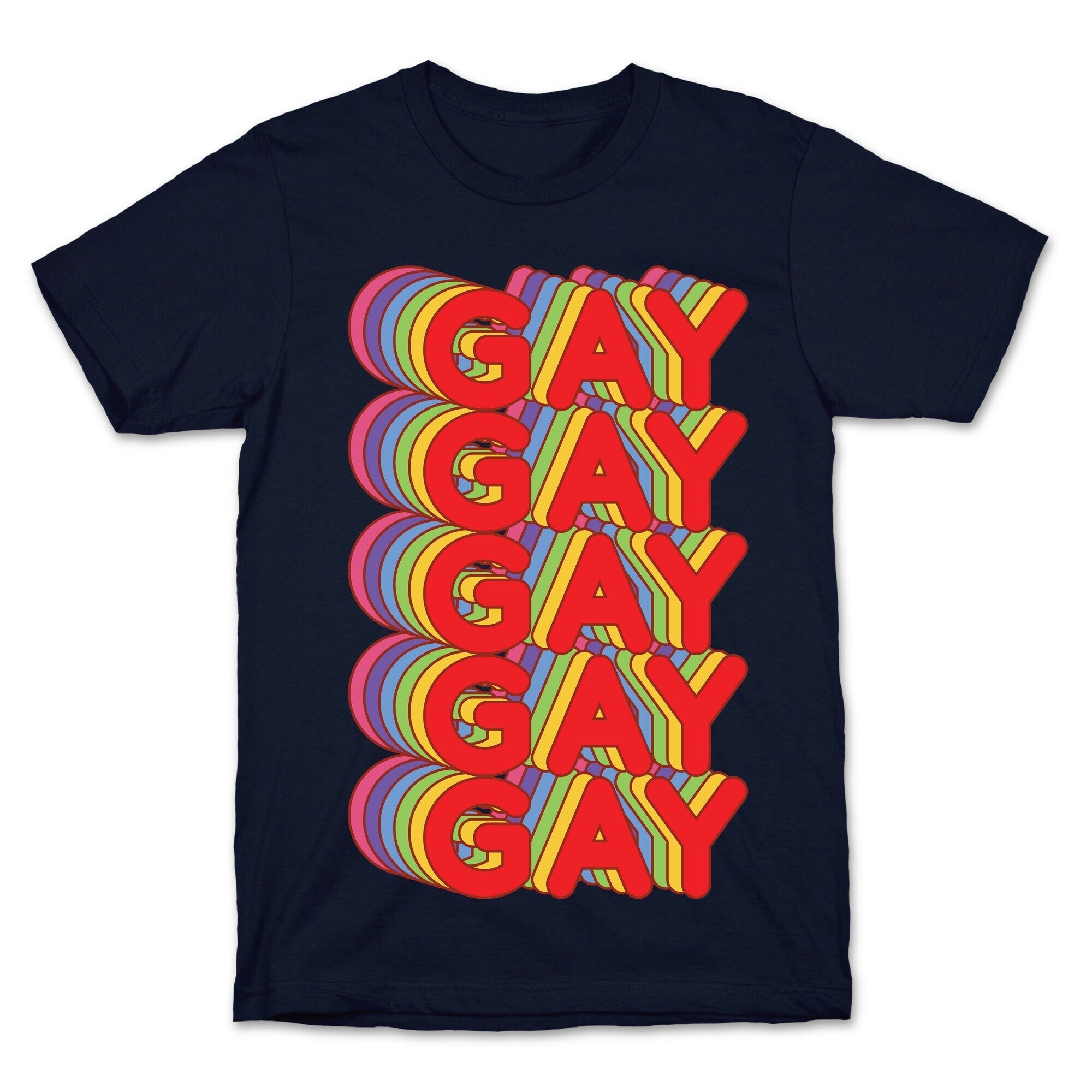 Gay Retro Rainbow T-Shirt Hoodie, Sweatshirt | PureTeeCo.com (Image 4)