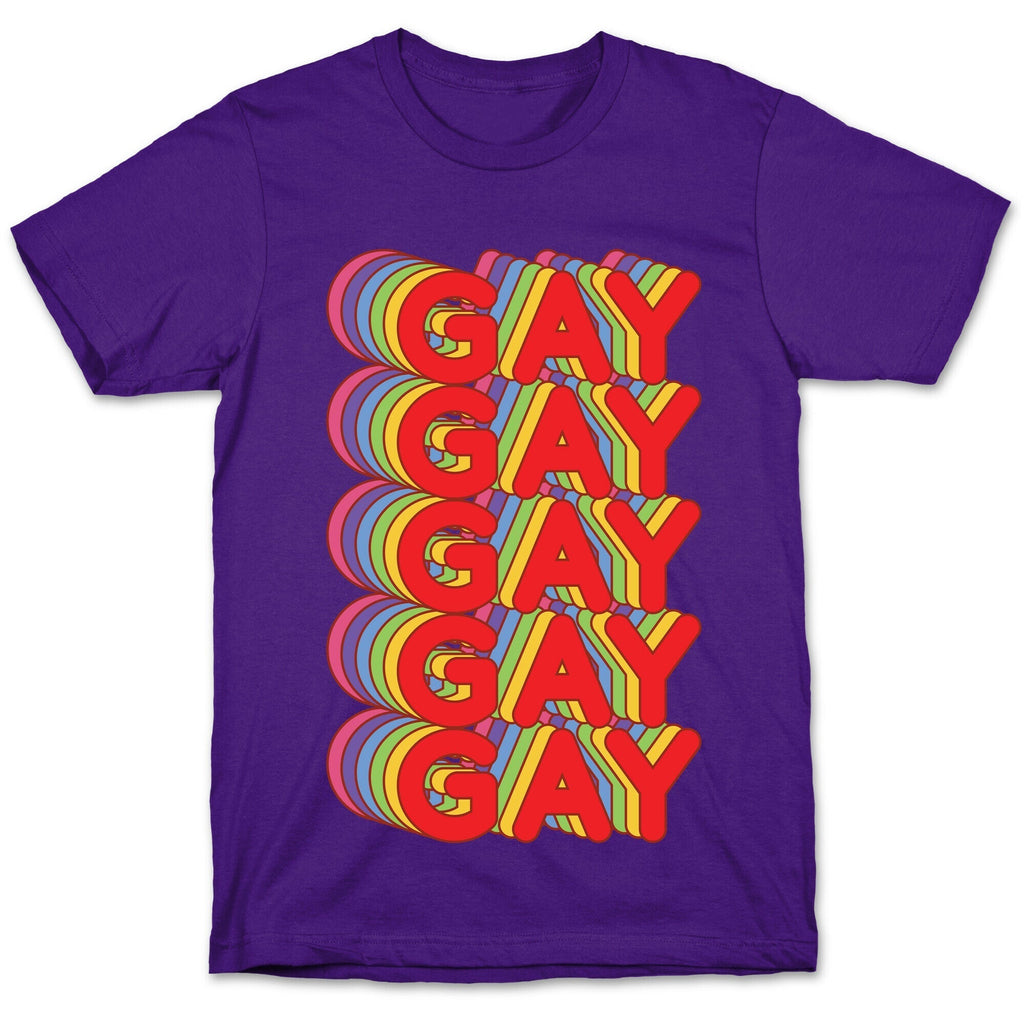 Gay Retro Rainbow T-Shirt Hoodie, Sweatshirt | PureTeeCo.com (Image 5)
