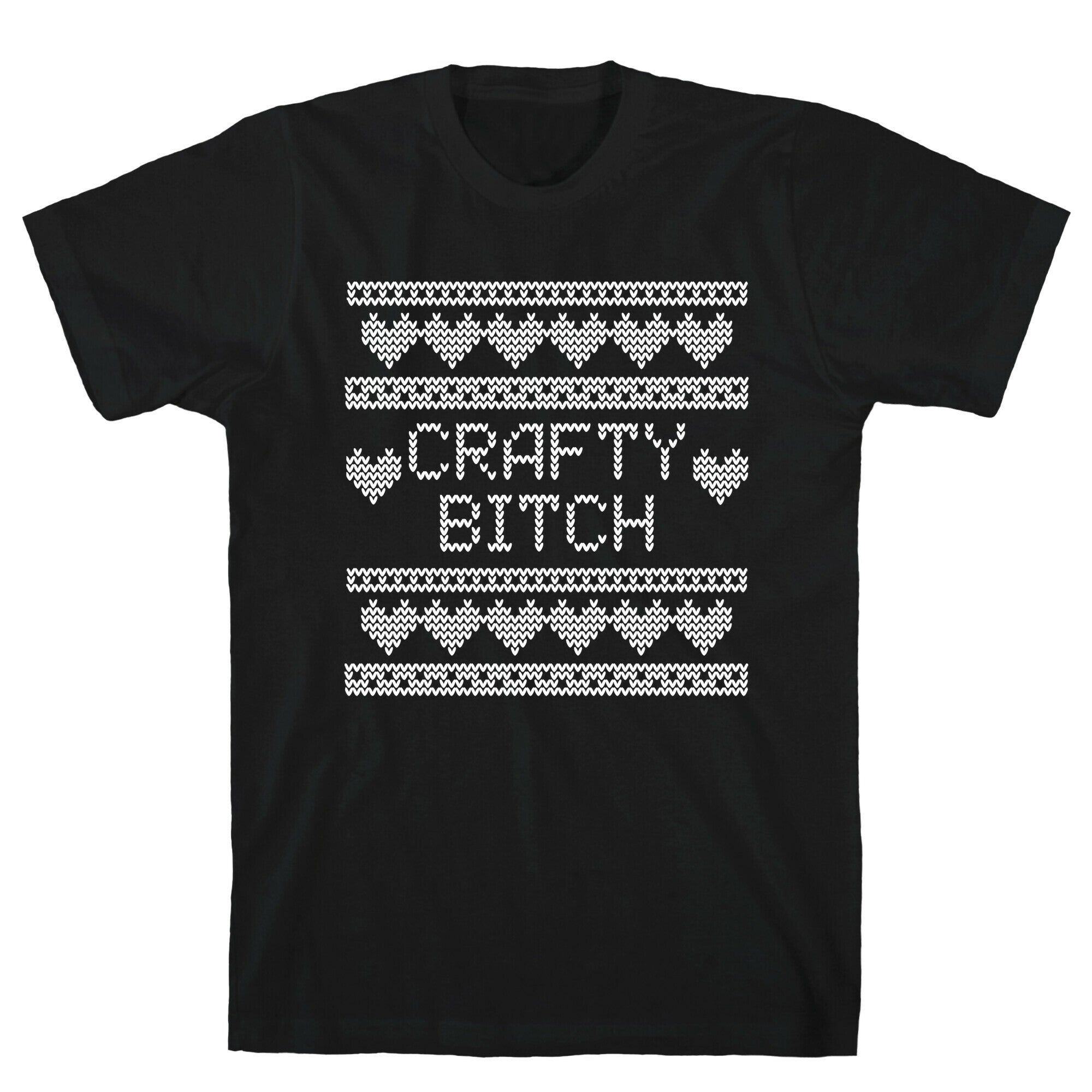Crafty Bitch Knitting Pattern T-Shirt Hoodie, Sweatshirt | PureTeeCo.com (Image 1)