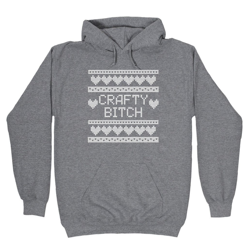 Crafty Bitch Knitting Pattern Hoodie T-Shirts, Sweatshirt | PureTeeCo.com (Image 1)