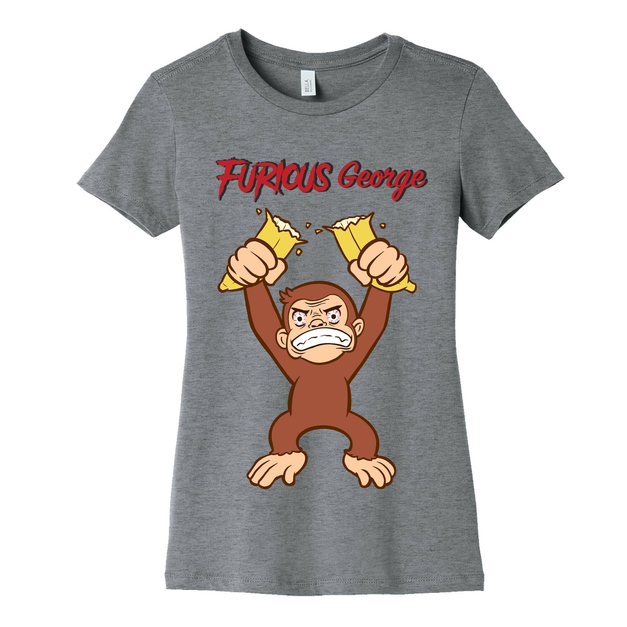 Furious George Women's Cotton Tee Hoodie, Sweatshirt | PureTeeCo.com (Image 1)