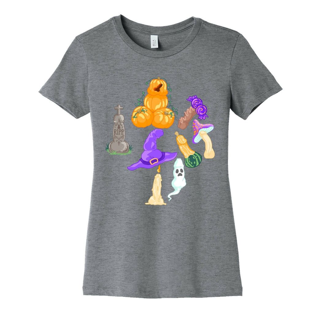 Halloween Peens Pattern Women's Cotton Tee Hoodie, Sweatshirt | PureTeeCo.com (Image 1)