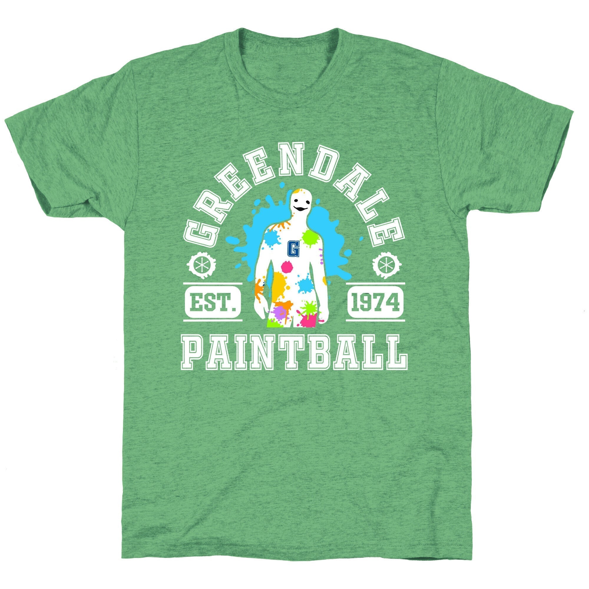 Greendale Community College Paintball Unisex Triblend Tee Hoodie, Sweatshirt | PureTeeCo.com (Image 2)