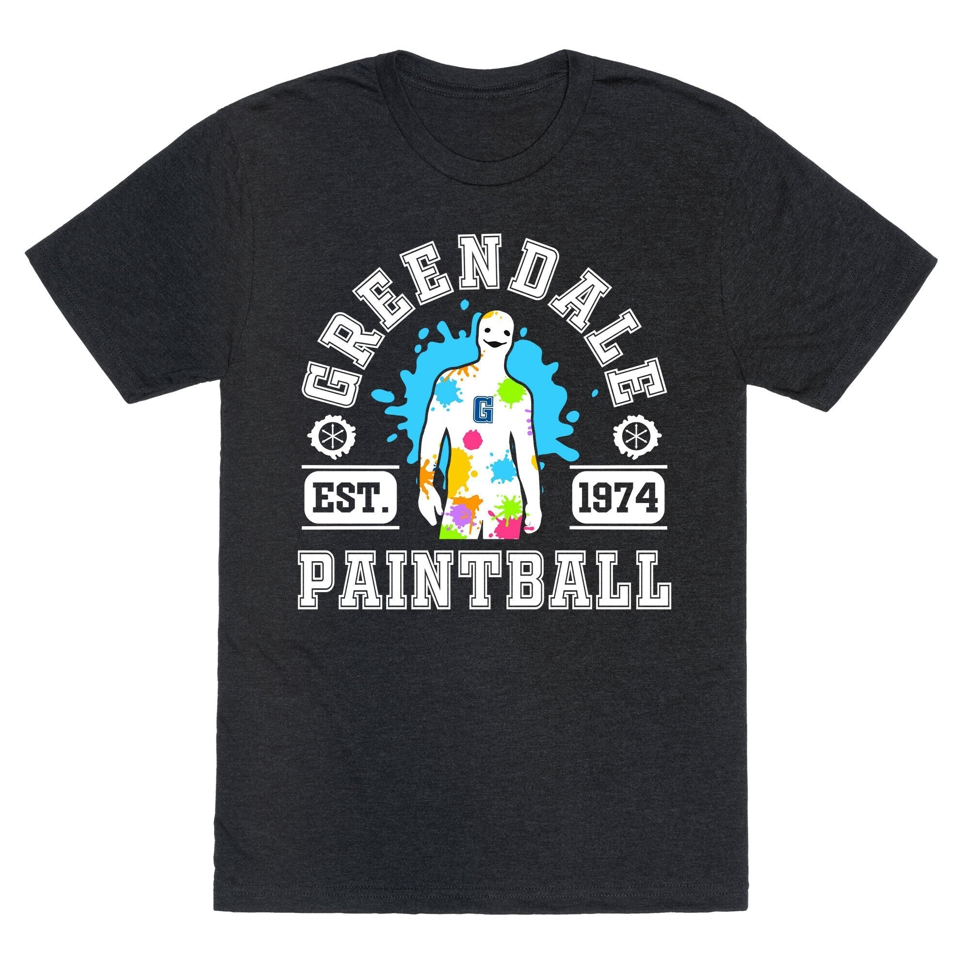 Greendale Community College Paintball Unisex Triblend Tee Hoodie, Sweatshirt | PureTeeCo.com (Image 1)