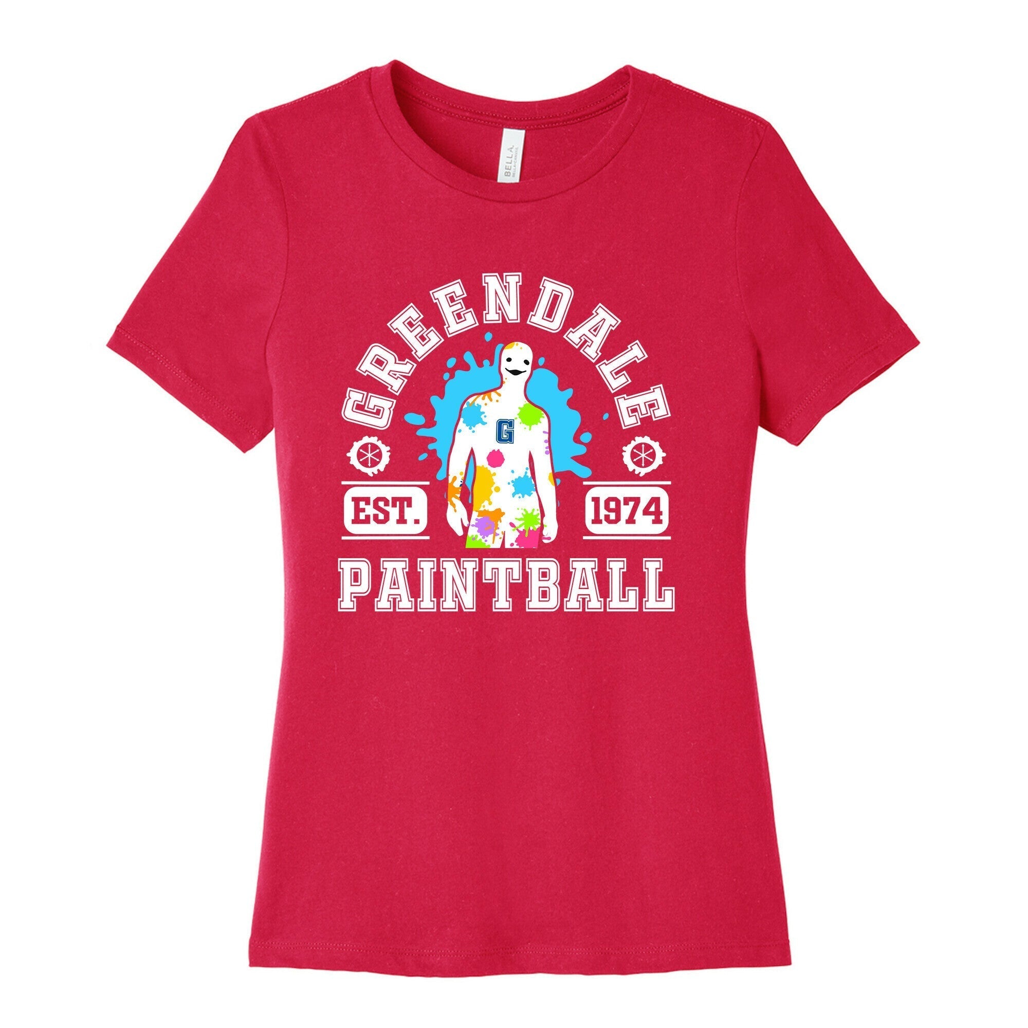 Greendale Community College Paintball Women's Cotton Tee Hoodie, Sweatshirt | PureTeeCo.com (Image 2)