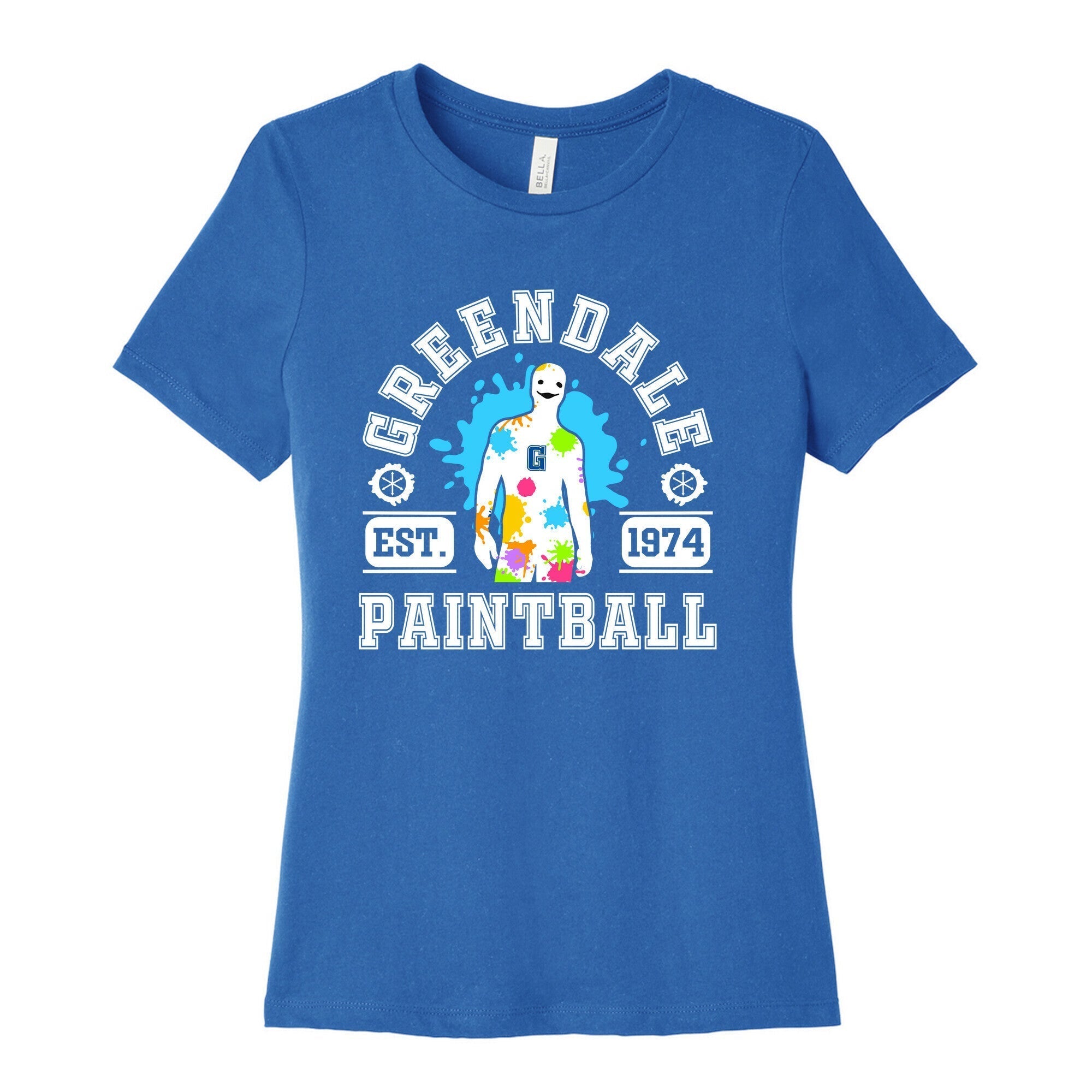 Greendale Community College Paintball Women's Cotton Tee Hoodie, Sweatshirt | PureTeeCo.com (Image 3)