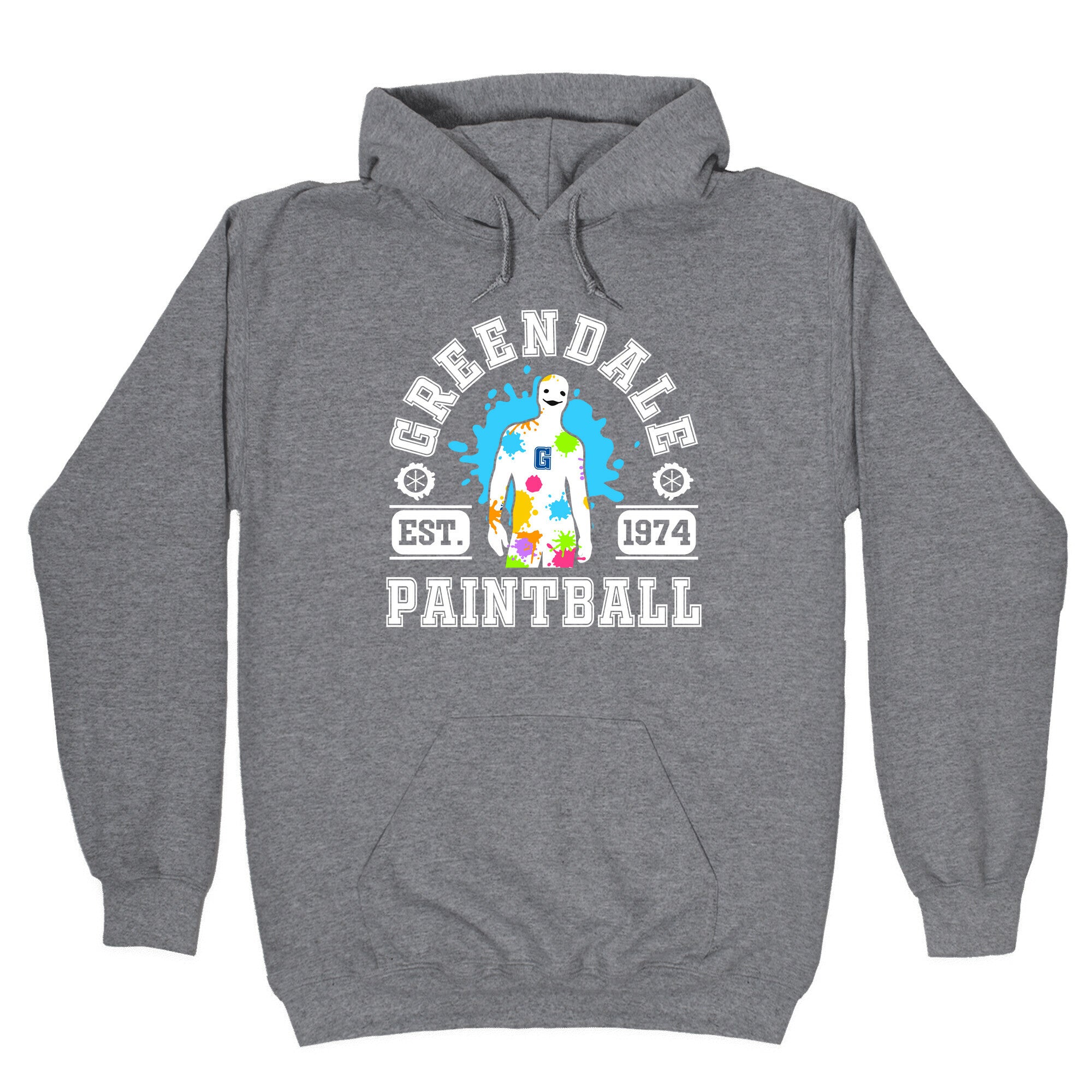 Greendale Community College Paintball Hoodie T-Shirts, Sweatshirt | PureTeeCo.com (Image 1)