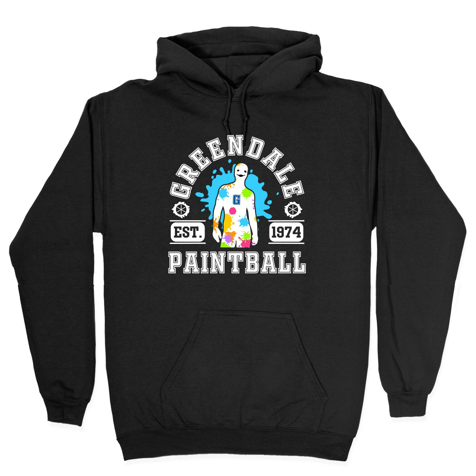 Greendale Community College Paintball Hoodie T-Shirts, Sweatshirt | PureTeeCo.com (Image 2)