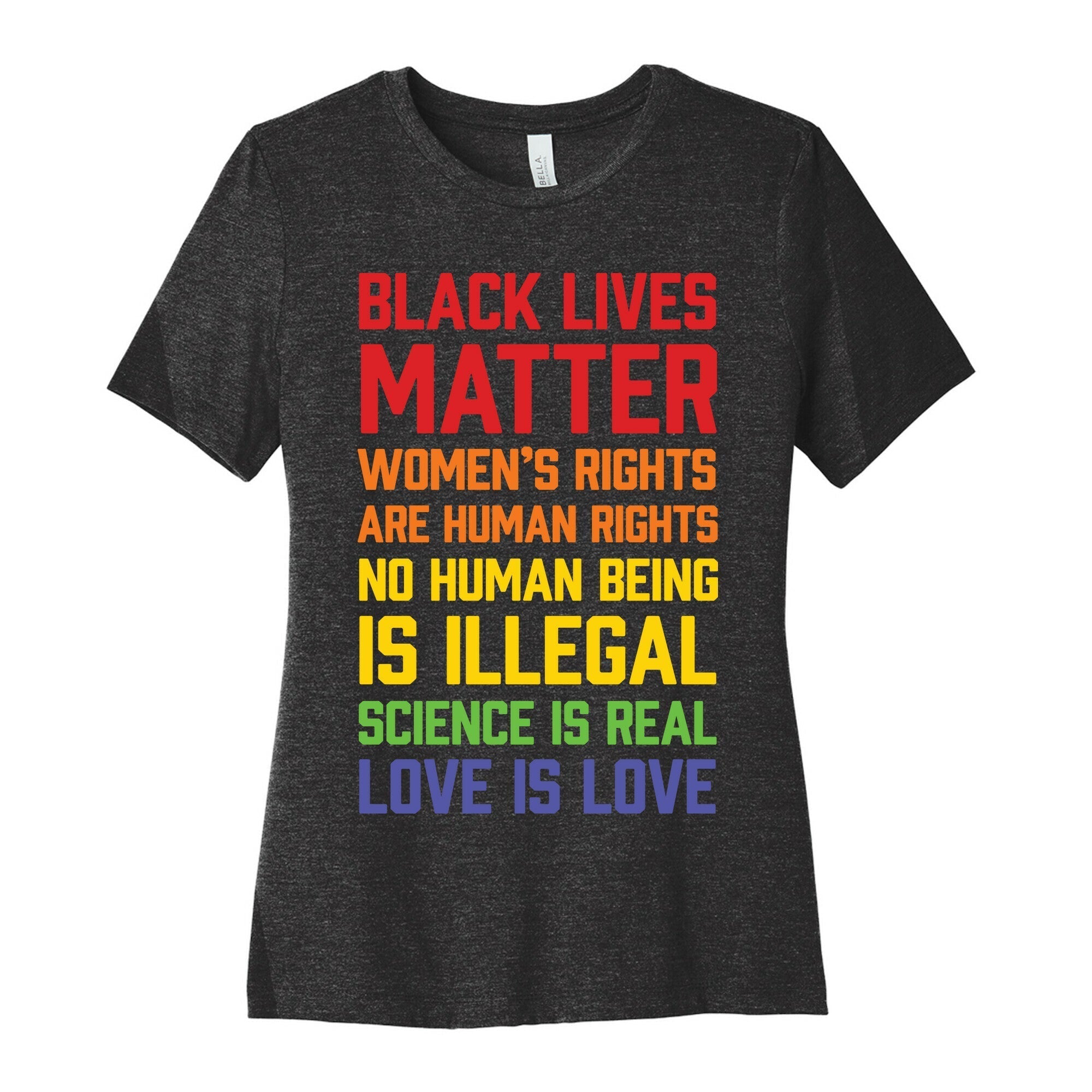 Black Lives Matter List Women's Cotton Tee Hoodie, Sweatshirt | PureTeeCo.com (Image 1)