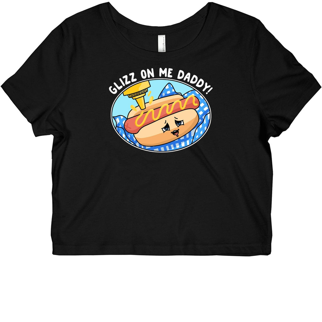 Glizz On Me Daddy Hot Dog Graphic Baby Tee Hoodie, Sweatshirt | PureTeeCo.com (Image 1)