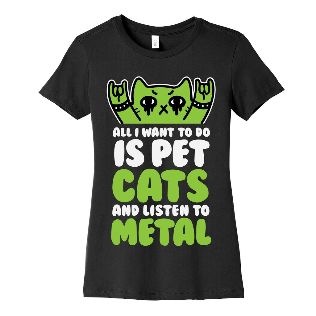 All I Want To Do Is Pet Cats And Listen To Metal Women's Cotton Tee Style003 Hoodie, Sweatshirt | PureTeeCo.com (Image 5)