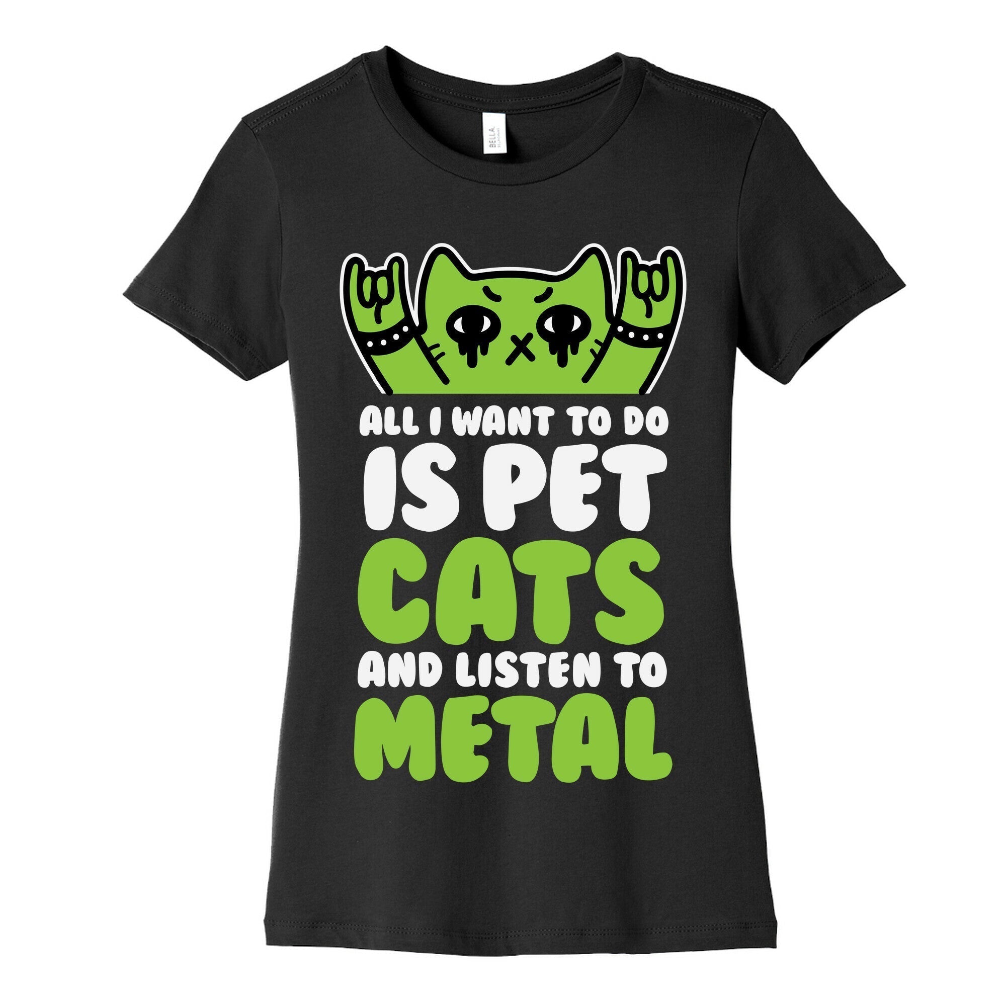 All I Want To Do Is Pet Cats And Listen To Metal Women's Cotton Tee Style003 Hoodie, Sweatshirt | PureTeeCo.com (Image 5)
