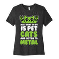 All I Want To Do Is Pet Cats And Listen To Metal Women's Cotton Tee Style003 Hoodie, Sweatshirt | PureTeeCo.com (Image 1)