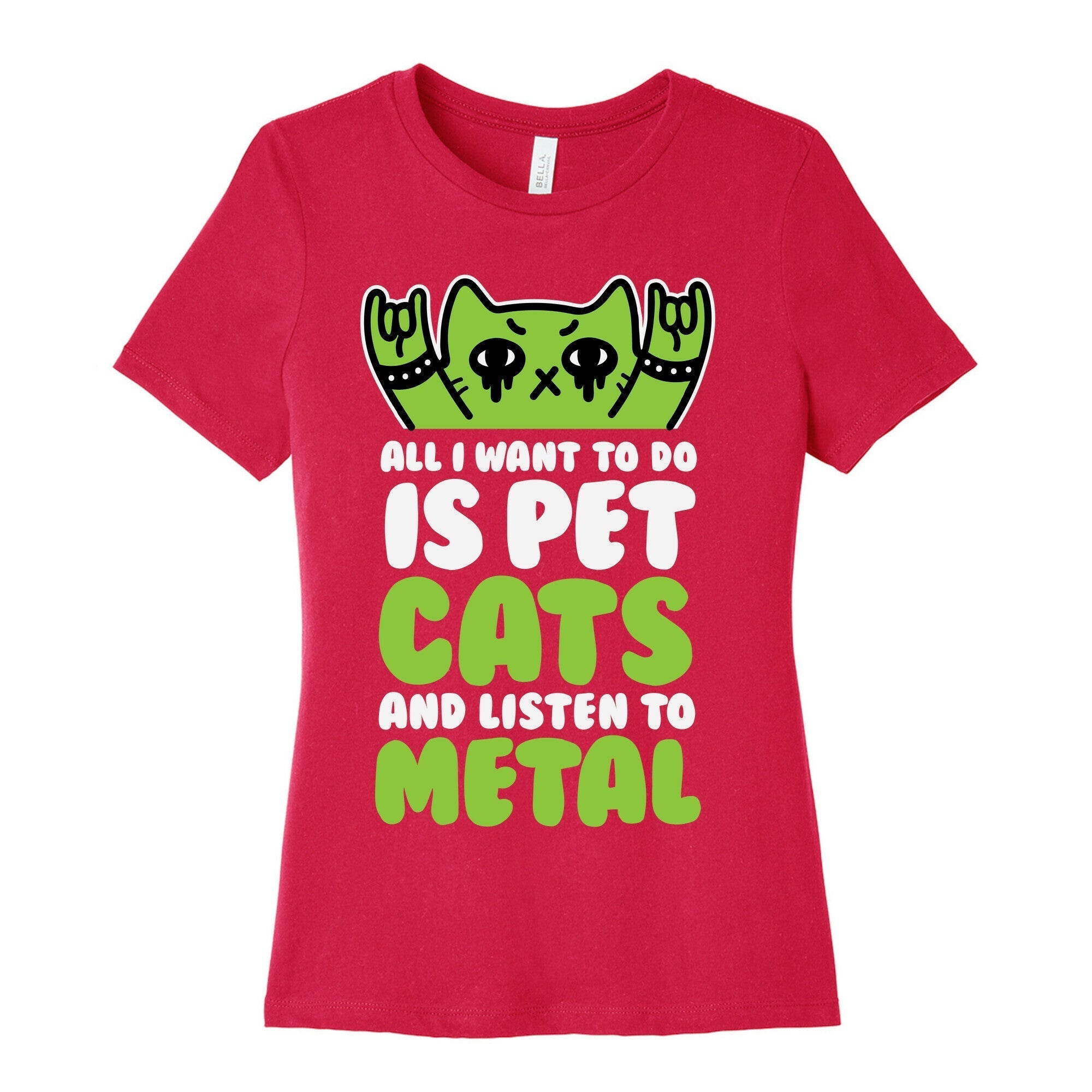 All I Want To Do Is Pet Cats And Listen To Metal Women's Cotton Tee Style003 Hoodie, Sweatshirt | PureTeeCo.com (Image 2)