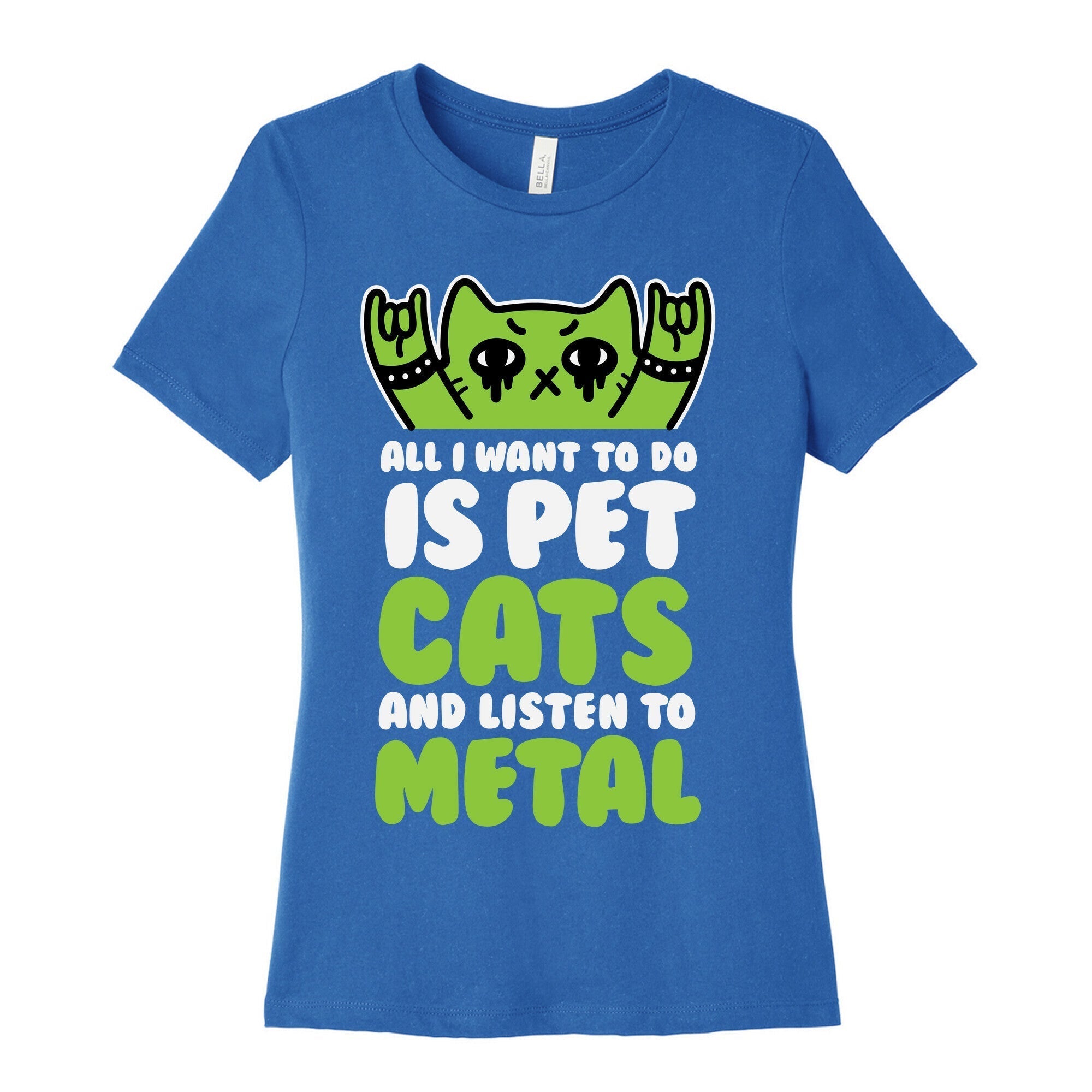 All I Want To Do Is Pet Cats And Listen To Metal Women's Cotton Tee Style003 Hoodie, Sweatshirt | PureTeeCo.com (Image 3)