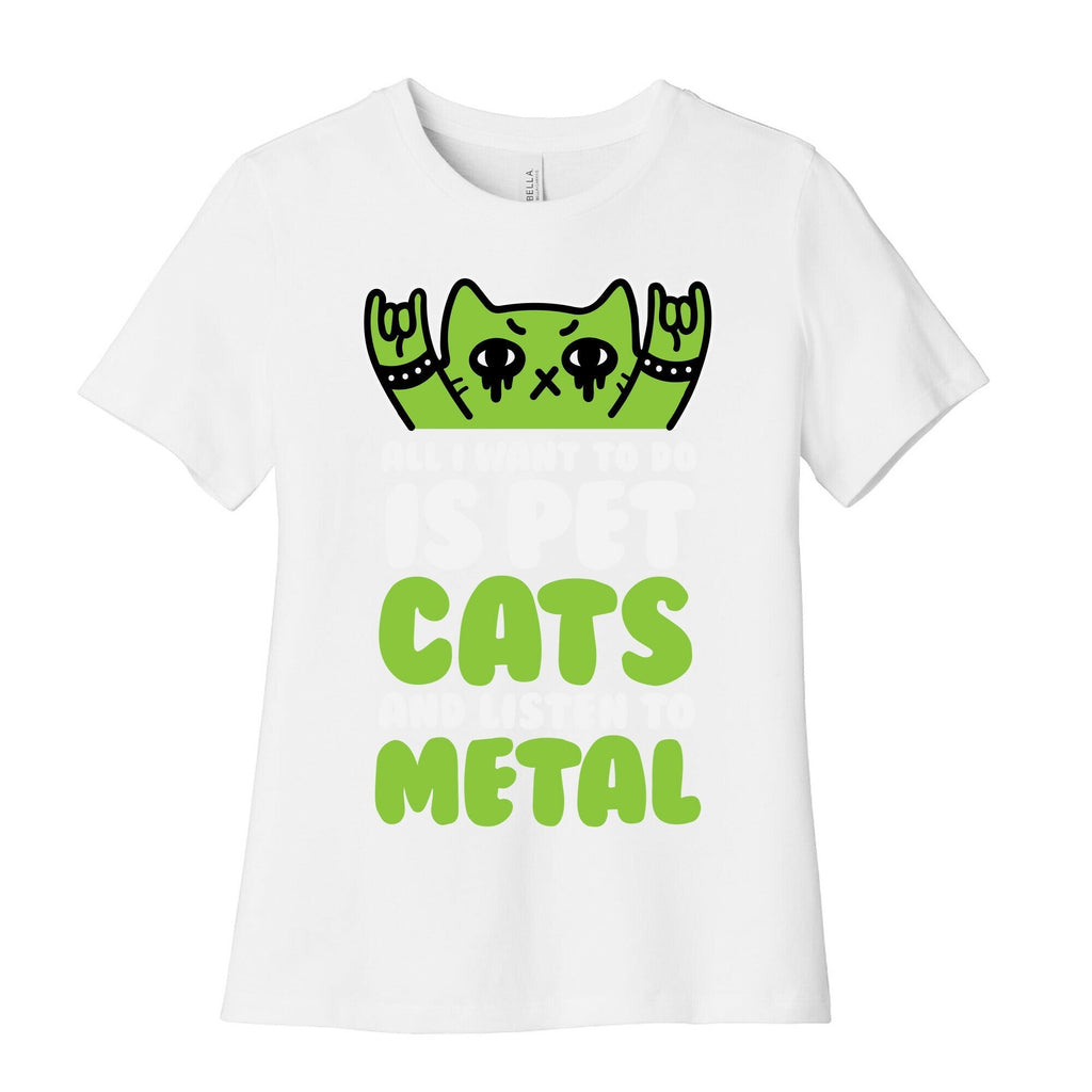 All I Want To Do Is Pet Cats And Listen To Metal Women's Cotton Tee Style003 Hoodie, Sweatshirt | PureTeeCo.com (Image 4)