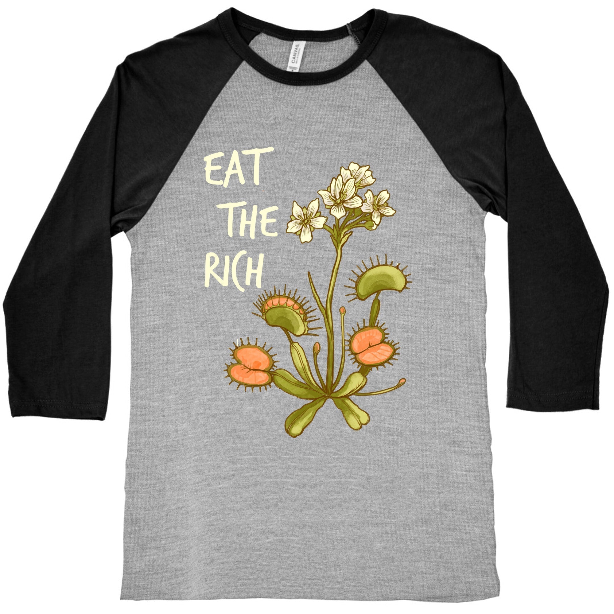Eat The Rich Venus Fly Trap Baseball Tee Hoodie, Sweatshirt | PureTeeCo.com (Image 2)