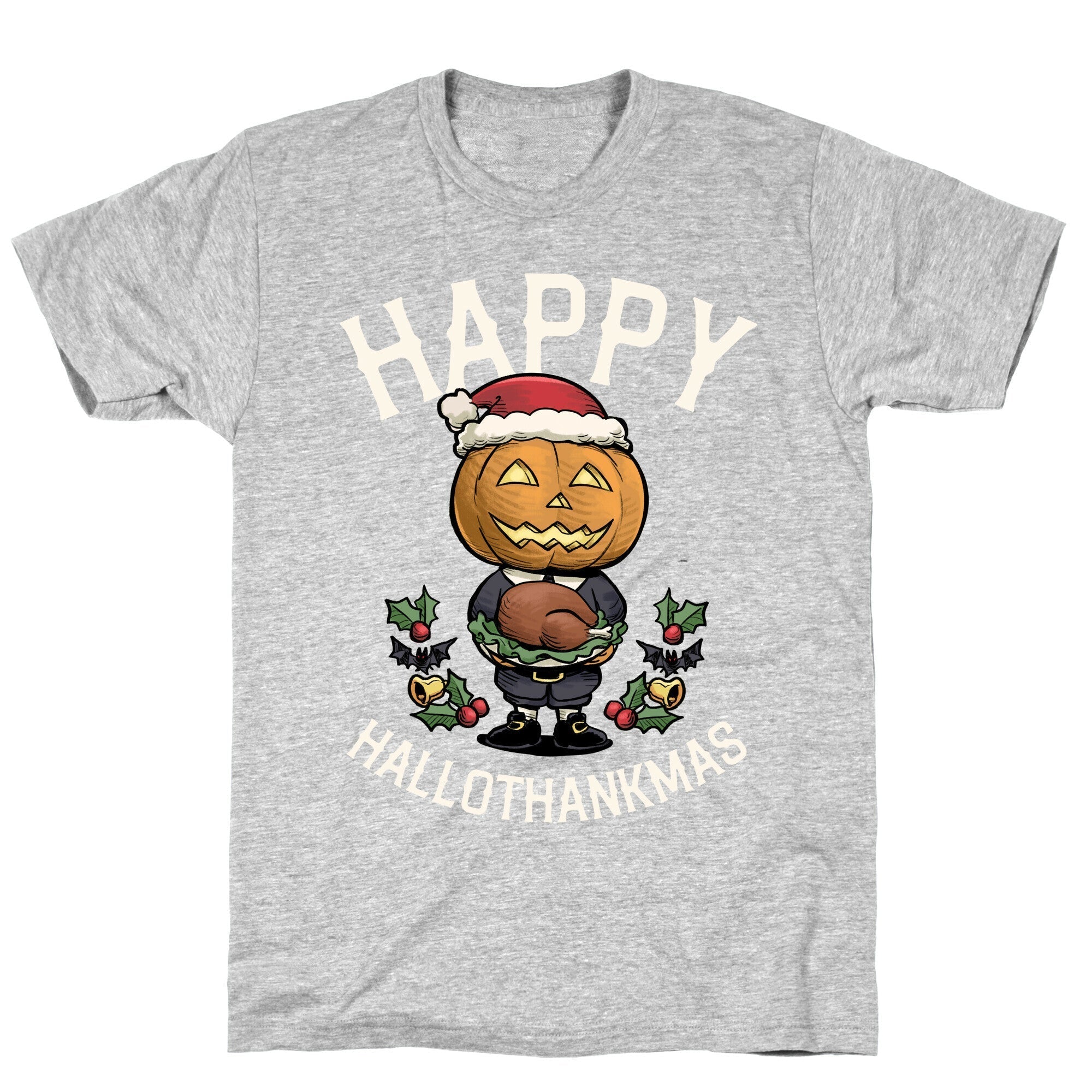 Happy Hallothankmas  T-Shirt Hoodie, Sweatshirt | PureTeeCo.com (Image 2)