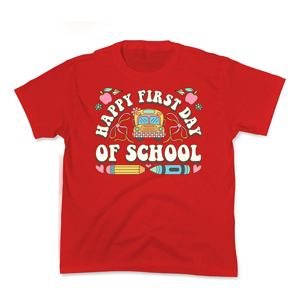 Happy First Day Of School Kids Tee Hoodie, Sweatshirt | PureTeeCo.com (Image 1)