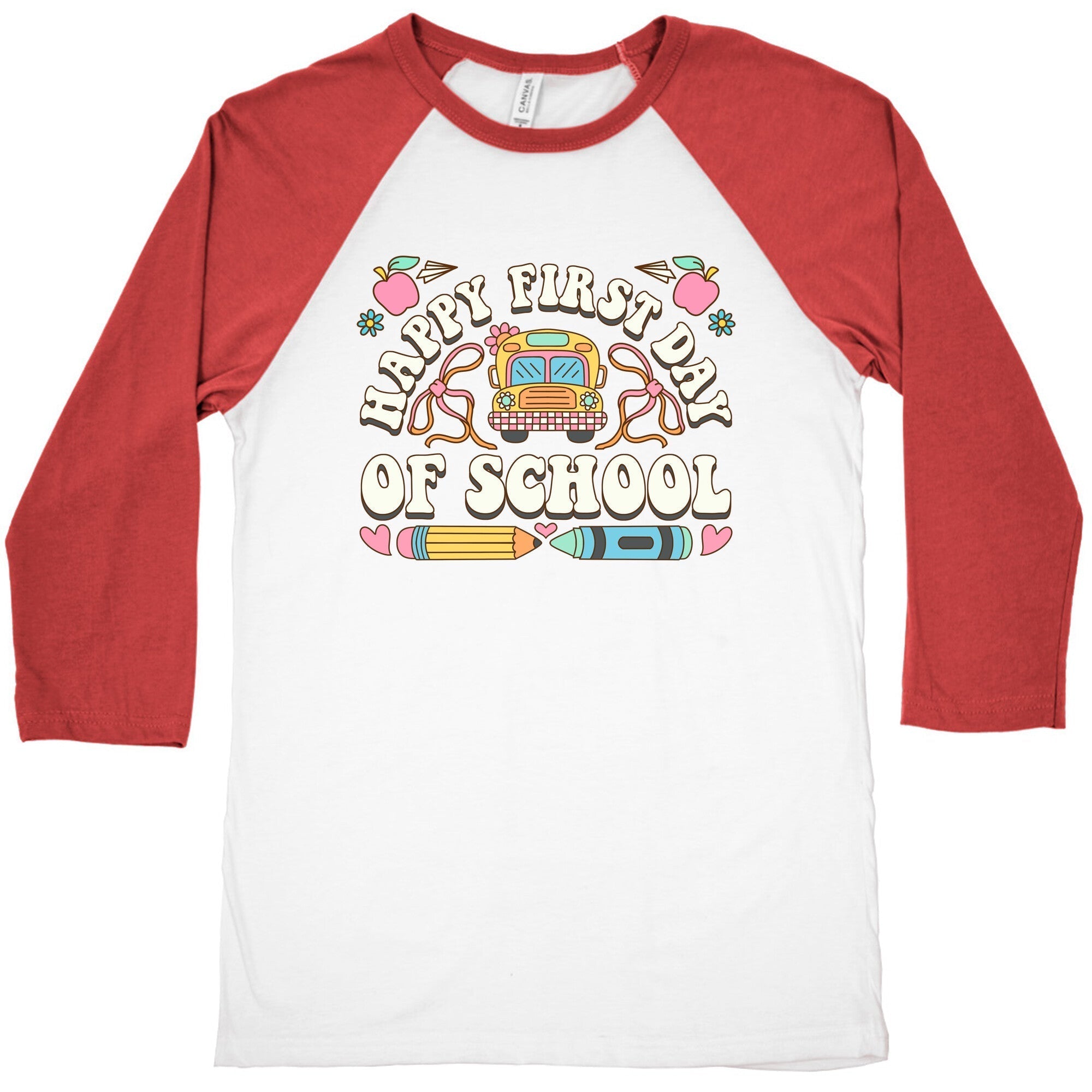 Happy First Day Of School Baseball Tee Hoodie, Sweatshirt | PureTeeCo.com (Image 1)