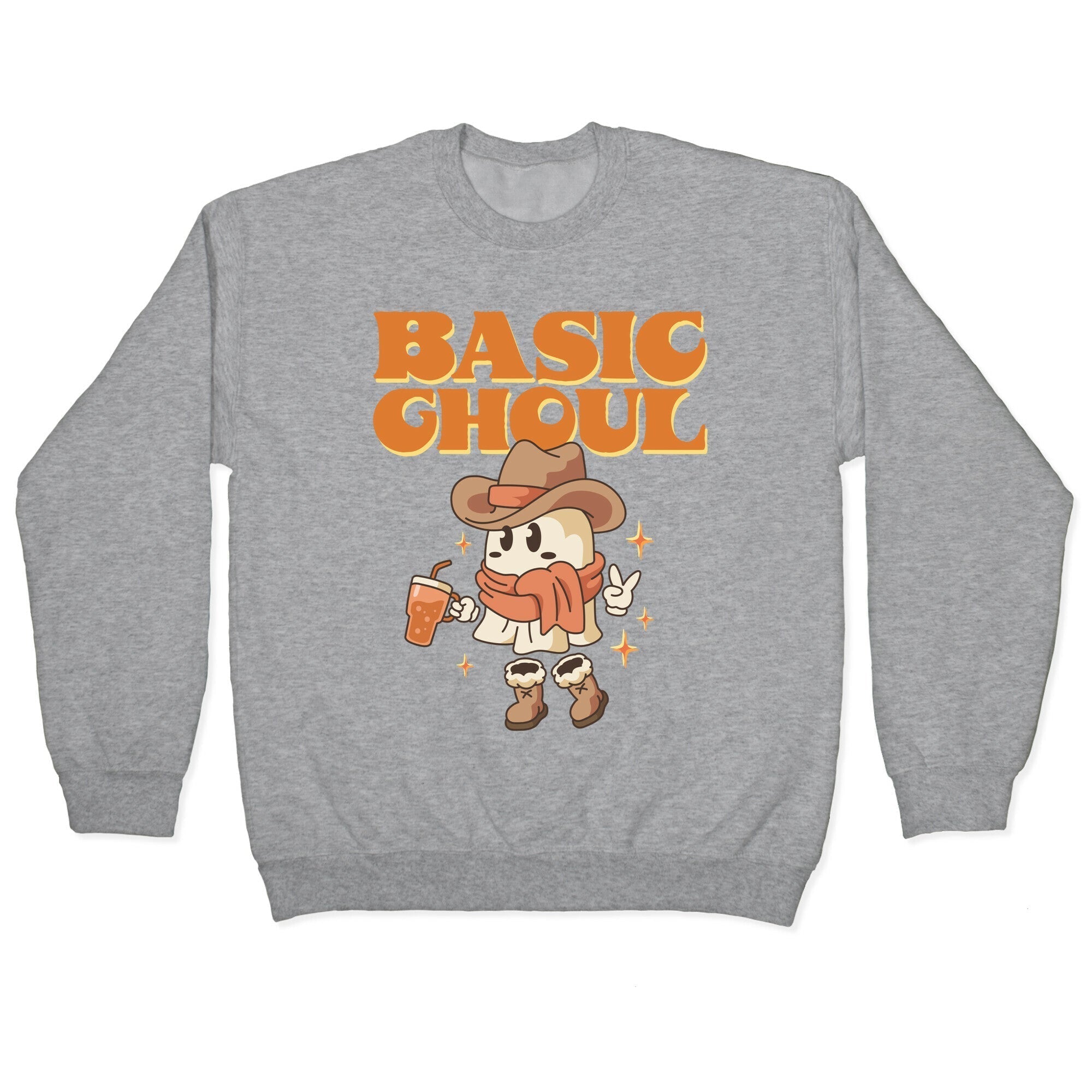 Basic Ghoul Crewneck Sweatshirt T-Shirts, Hoodie | PureTeeCo.com (Image 2)
