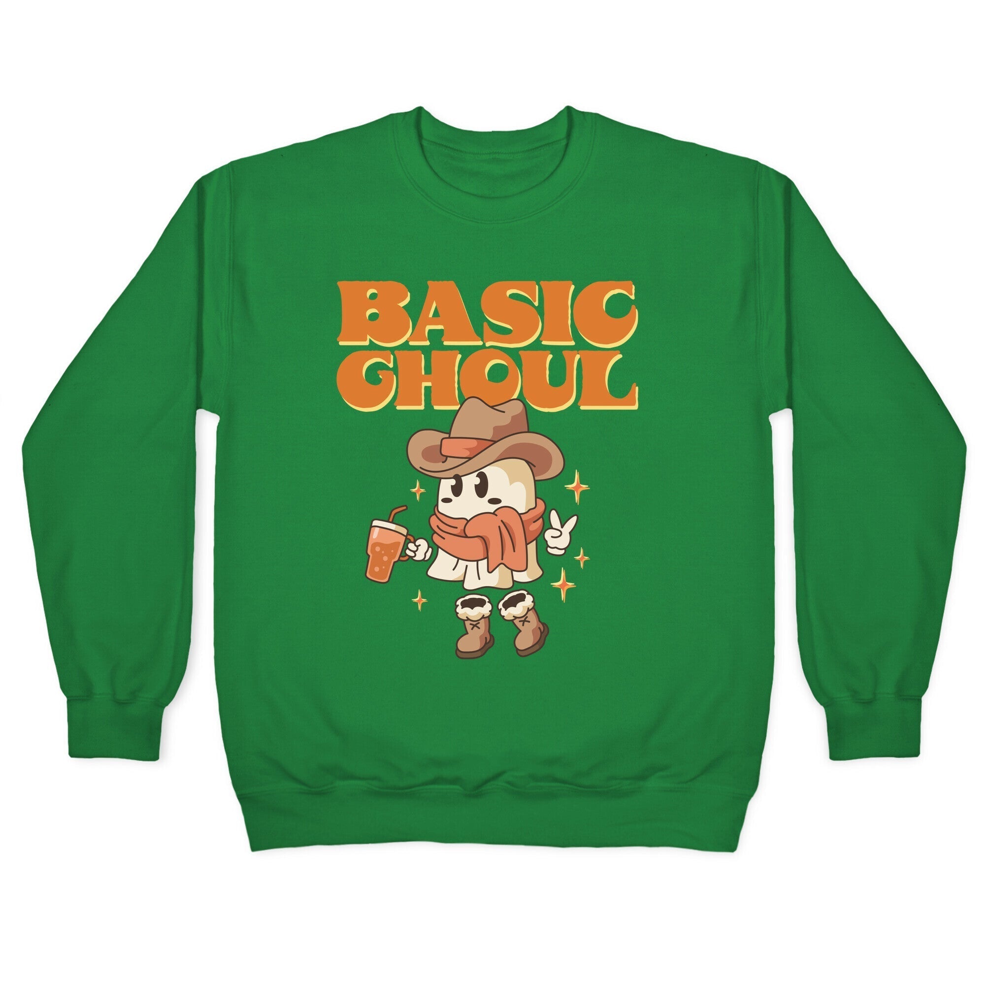 Basic Ghoul Crewneck Sweatshirt T-Shirts, Hoodie | PureTeeCo.com (Image 3)