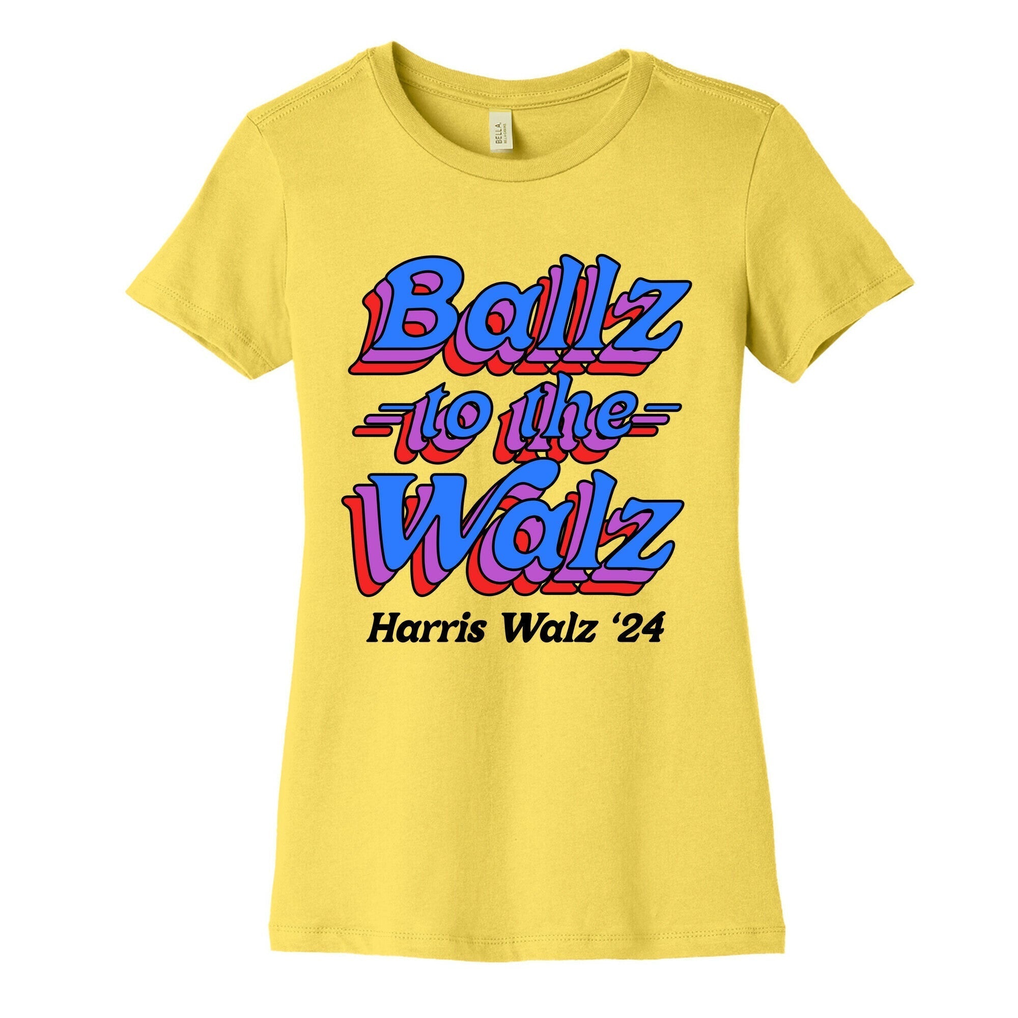 Ballz to the Walz (Harris Walz 2024) Womens Cotton Tee Hoodie, Sweatshirt | PureTeeCo.com (Image 5)