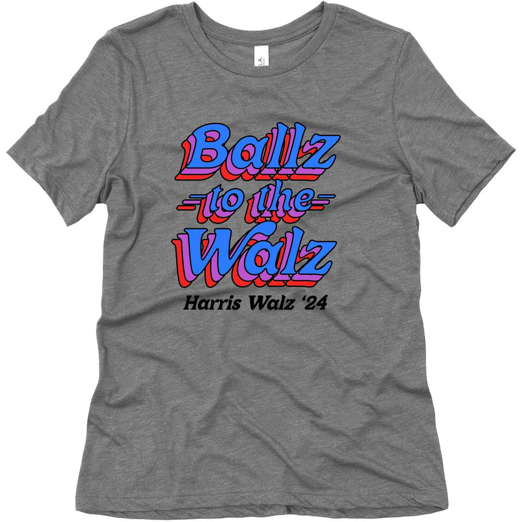 Ballz to the Walz (Harris Walz 2024) Womens Triblend Tee Hoodie, Sweatshirt | PureTeeCo.com (Image 3)