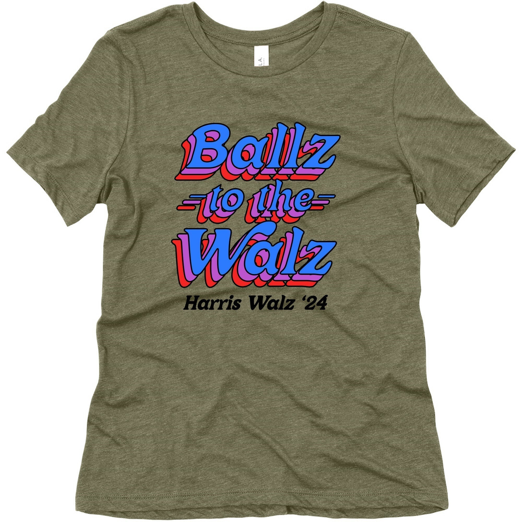 Ballz to the Walz (Harris Walz 2024) Womens Triblend Tee Hoodie, Sweatshirt | PureTeeCo.com (Image 4)