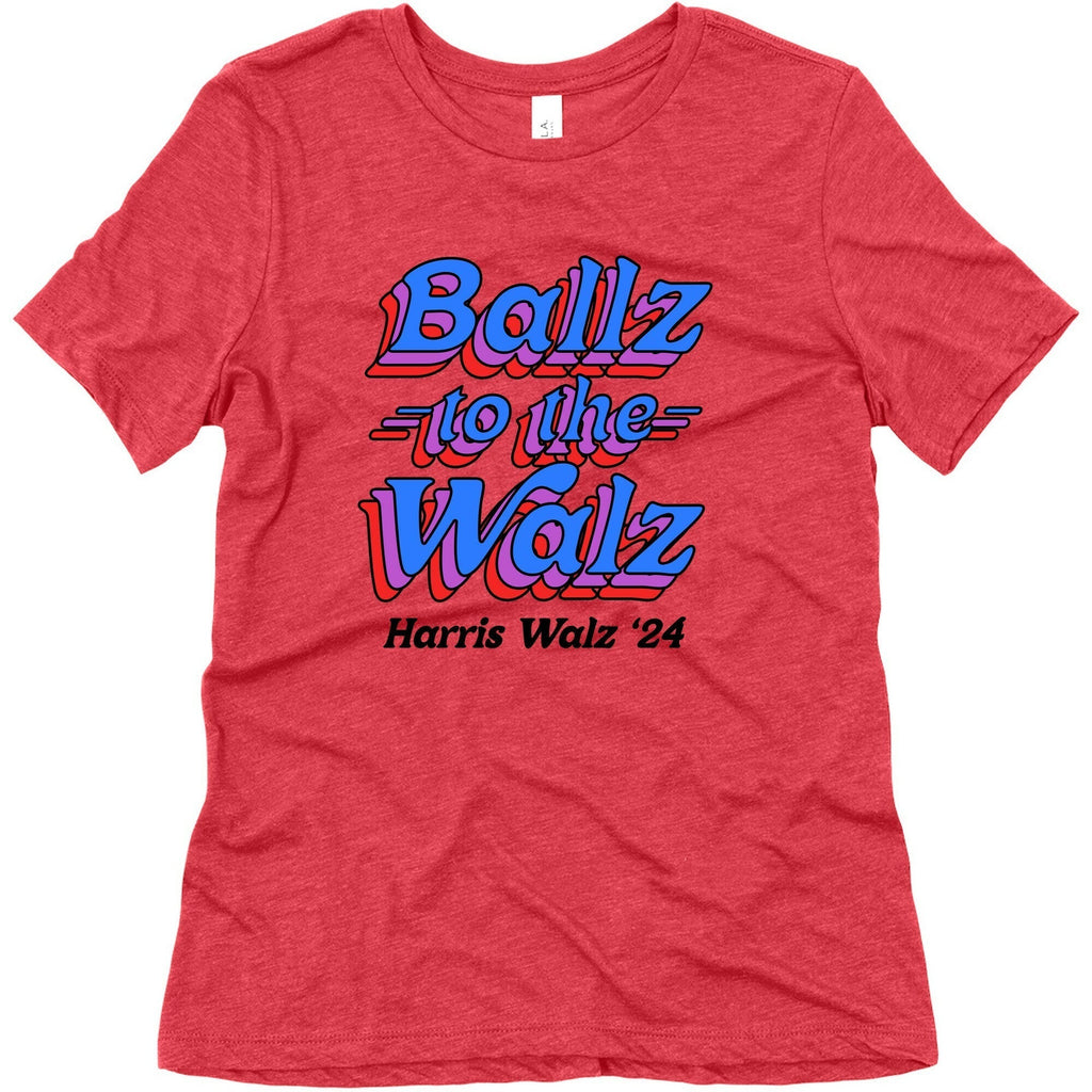 Ballz to the Walz (Harris Walz 2024) Womens Triblend Tee Hoodie, Sweatshirt | PureTeeCo.com (Image 5)