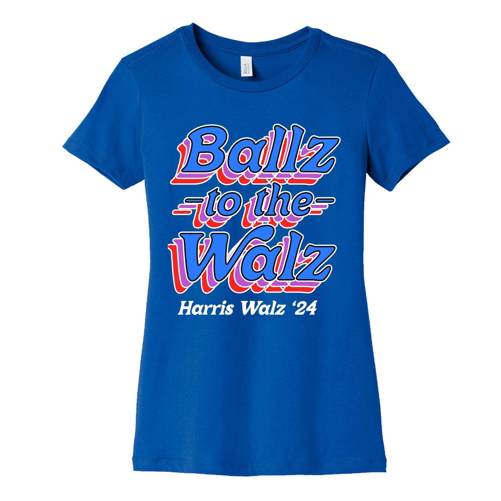 Ballz to the Walz (Harris Walz 2024) Womens Cotton Tee Style001 Hoodie, Sweatshirt | PureTeeCo.com (Image 2)