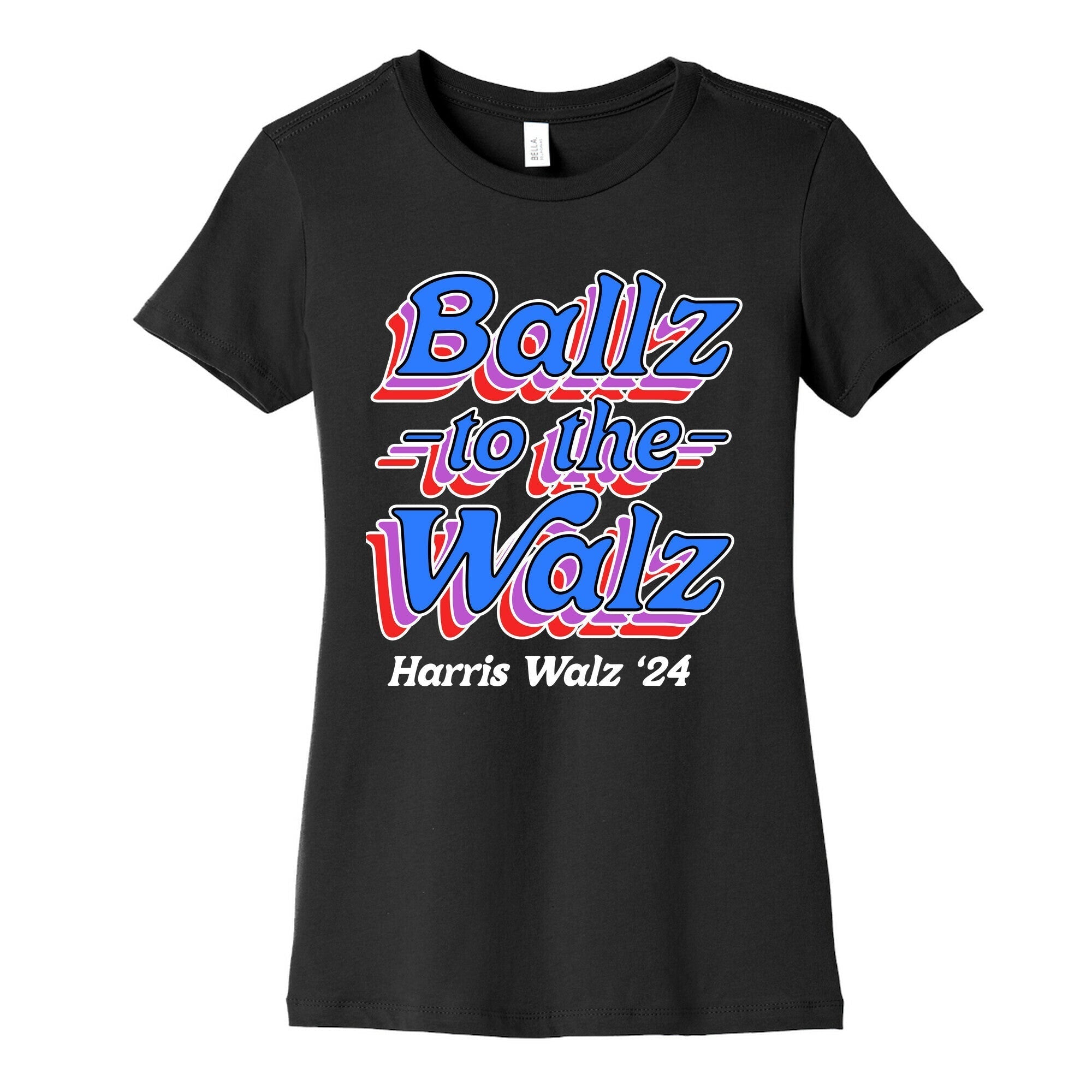Ballz to the Walz (Harris Walz 2024) Womens Cotton Tee Style001 Hoodie, Sweatshirt | PureTeeCo.com (Image 3)
