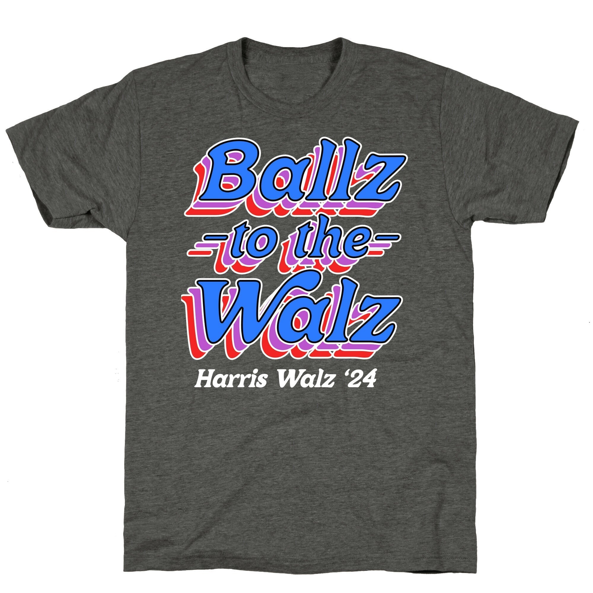 Ballz to the Walz (Harris Walz 2024) Unisex Triblend Tee Style001 Hoodie, Sweatshirt | PureTeeCo.com (Image 2)