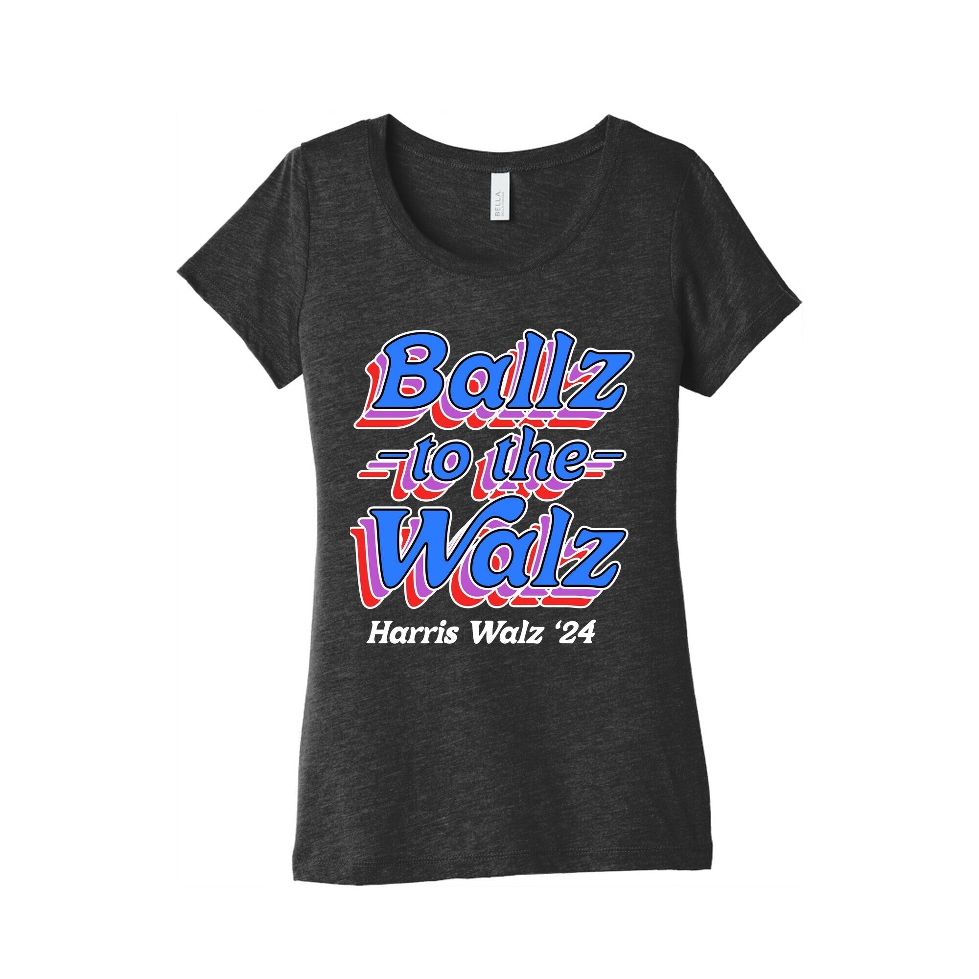 Ballz to the Walz (Harris Walz 2024) Womens Triblend Tee Style001 Hoodie, Sweatshirt | PureTeeCo.com (Image 1)