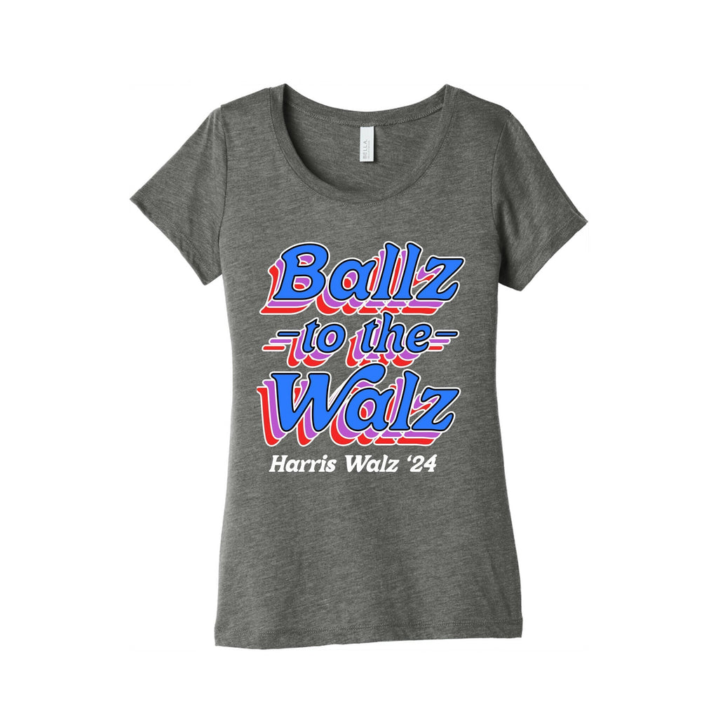Ballz to the Walz (Harris Walz 2024) Womens Triblend Tee Style001 Hoodie, Sweatshirt | PureTeeCo.com (Image 2)