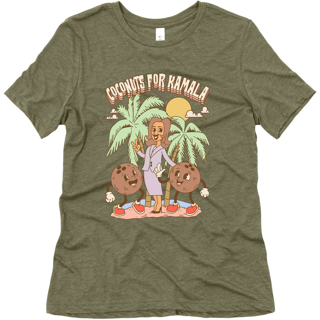 Coconuts For Kamala Womens Triblend Tee Hoodie, Sweatshirt | PureTeeCo.com (Image 4)
