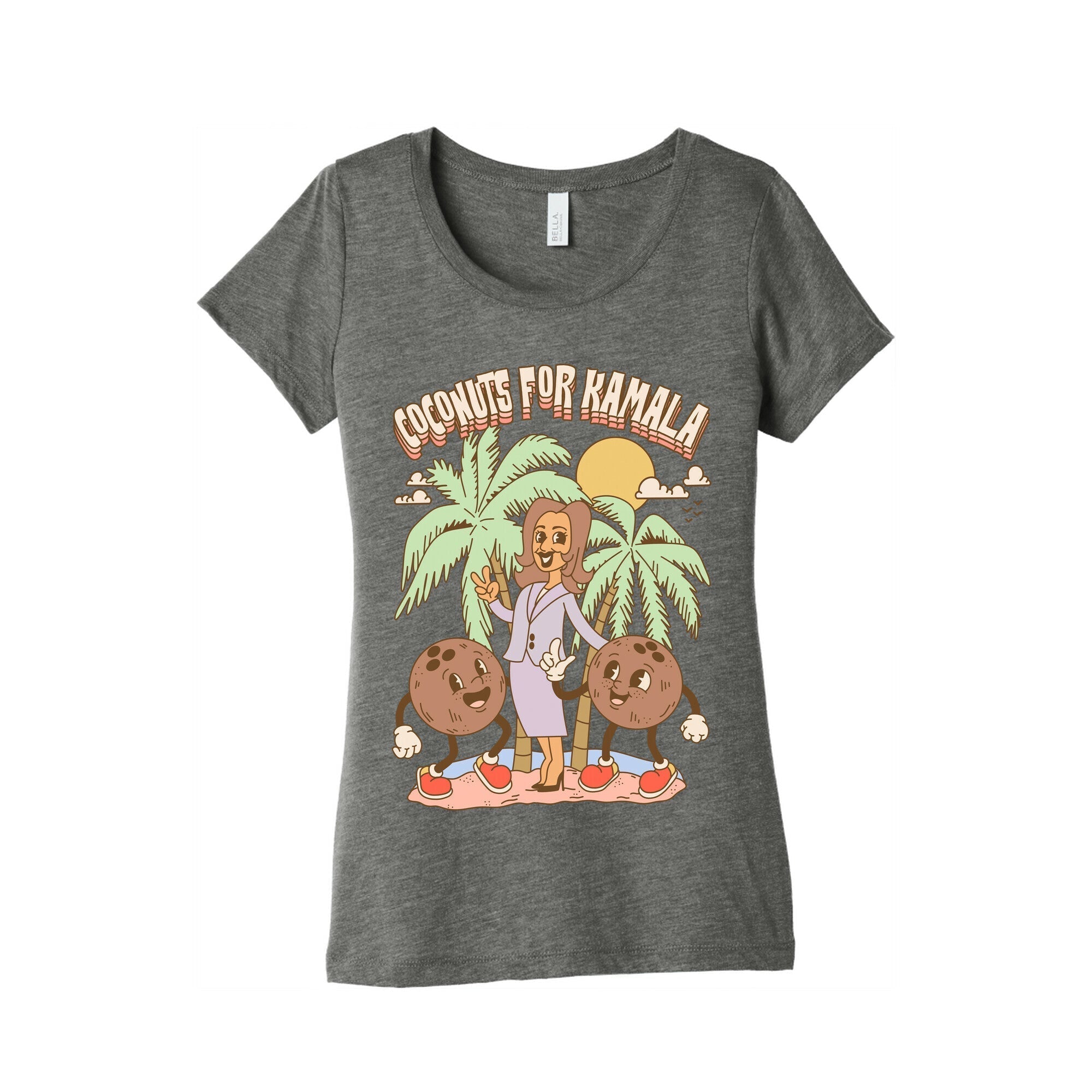 Coconuts For Kamala Womens Triblend Tee Hoodie, Sweatshirt | PureTeeCo.com (Image 1)