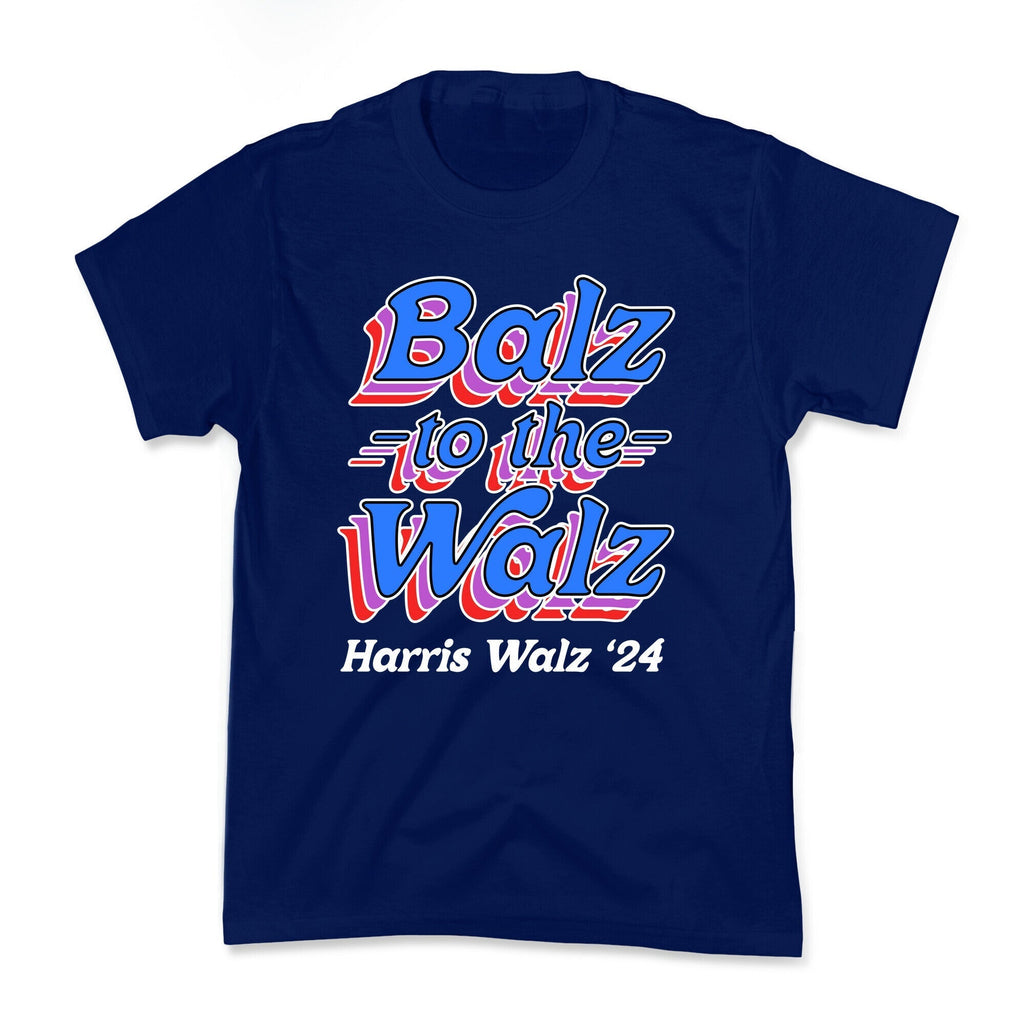 Balz to the Walz \(Harris Walz 2024\) Kids Tee Hoodie, Sweatshirt | PureTeeCo.com (Image 2)